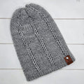 Knit Beanie Grey Braided