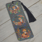 Bookmark Mystical Foxes Grey