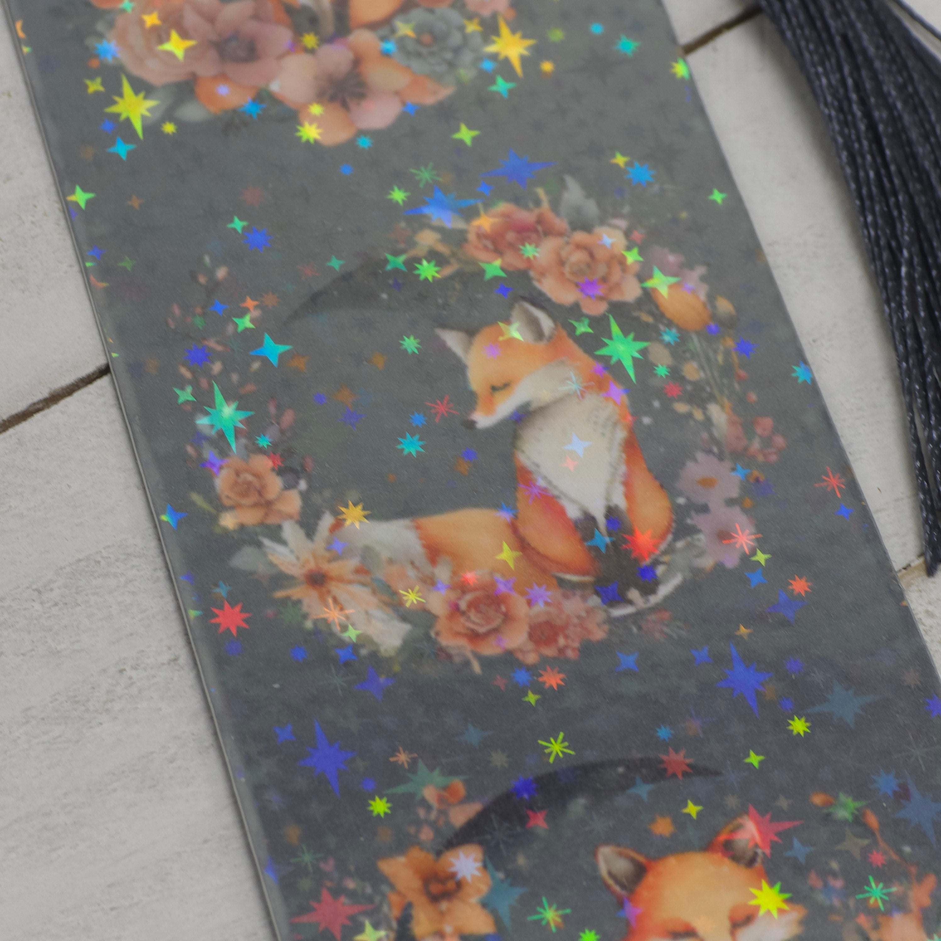 Bookmark Mystical Foxes Grey
