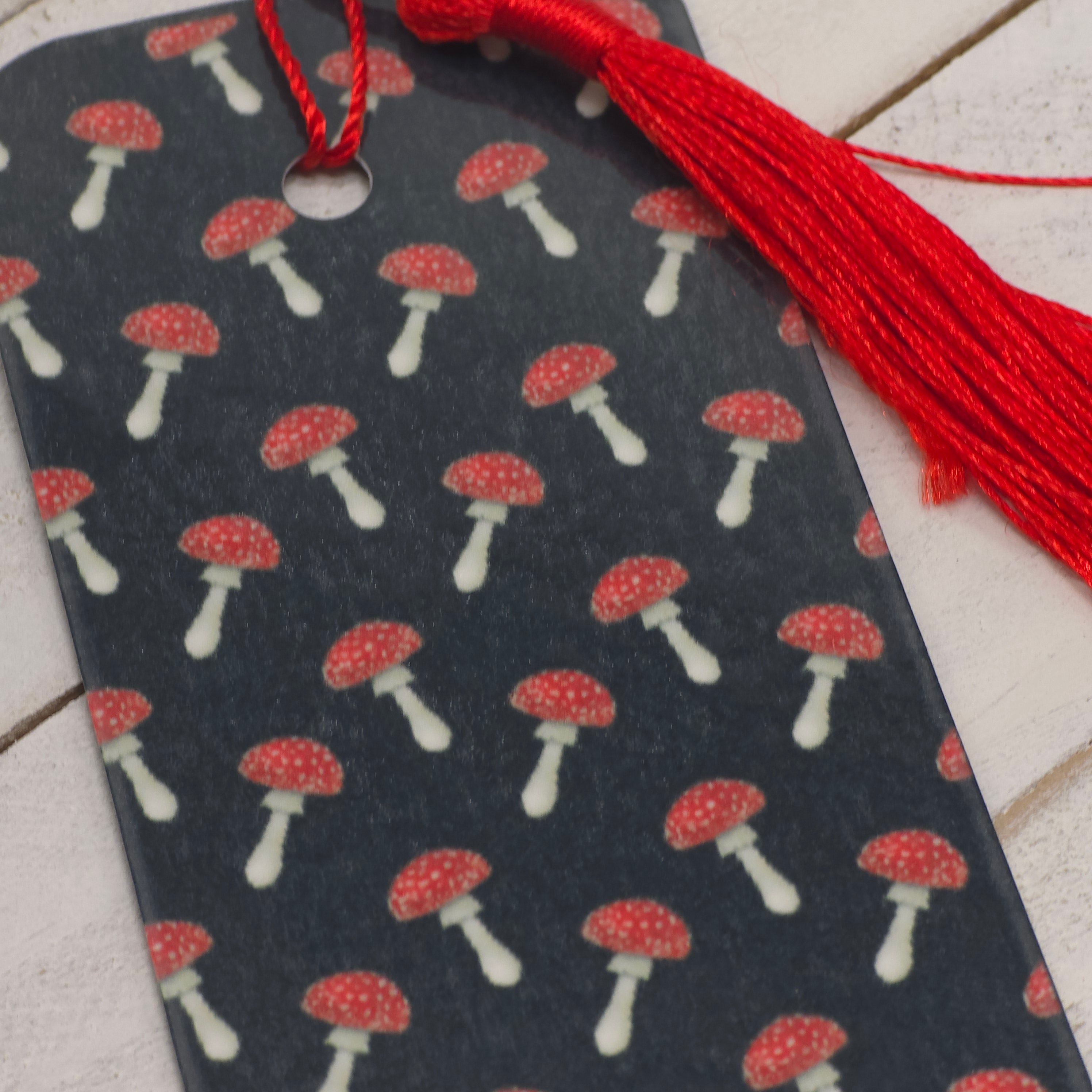 Bookmark Mushrooms on Black