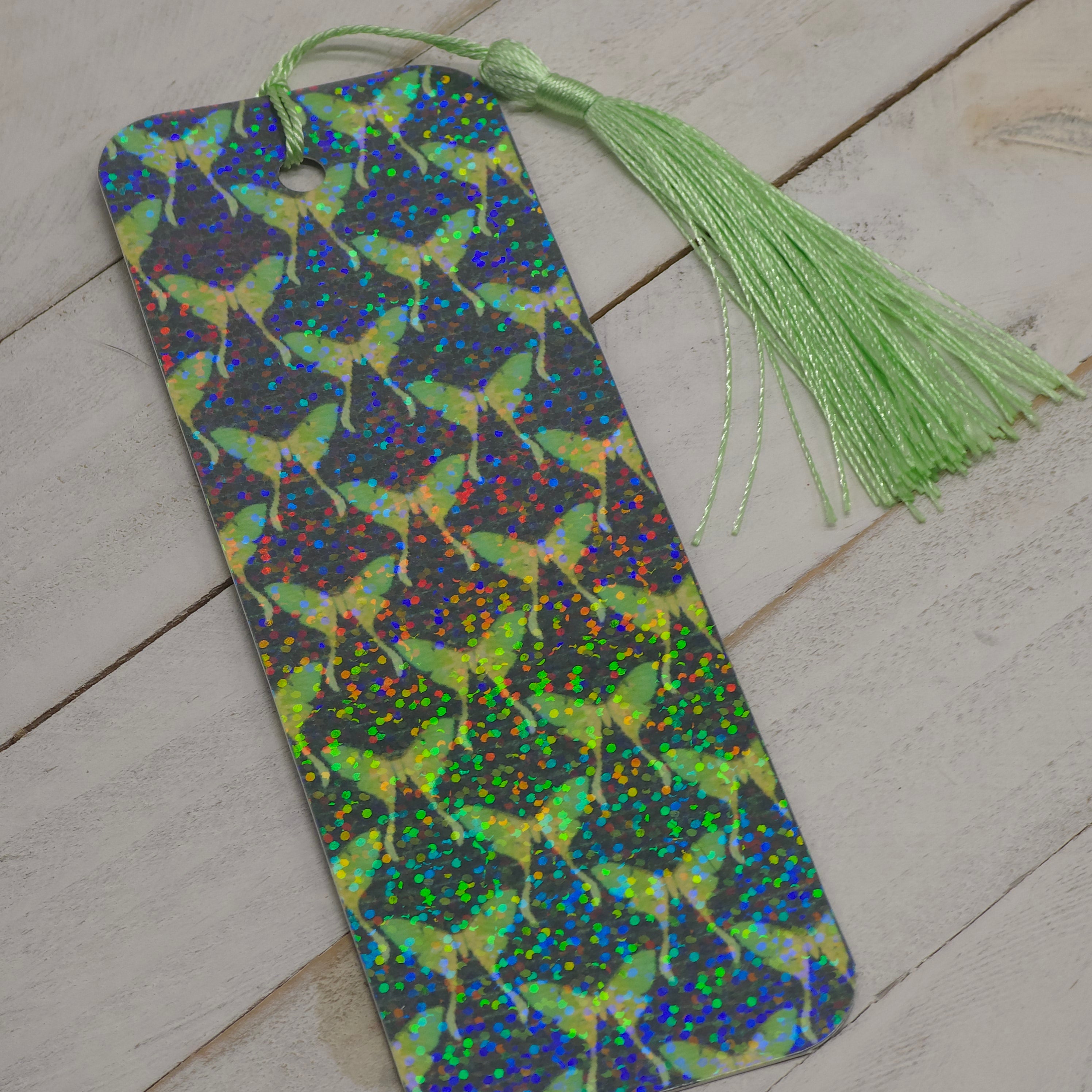 Bookmark Luna Moths on Black