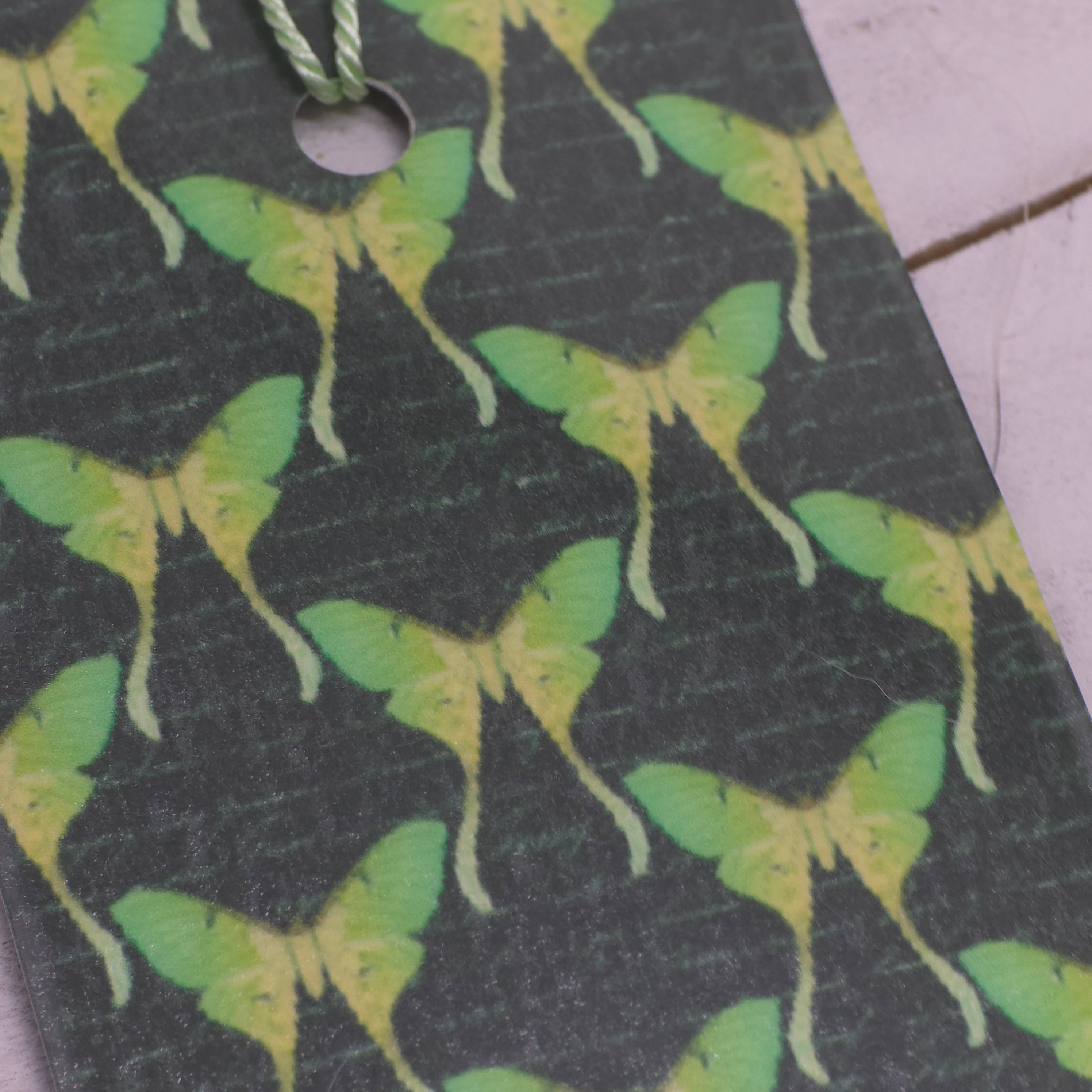 Bookmark Luna Moths on Black