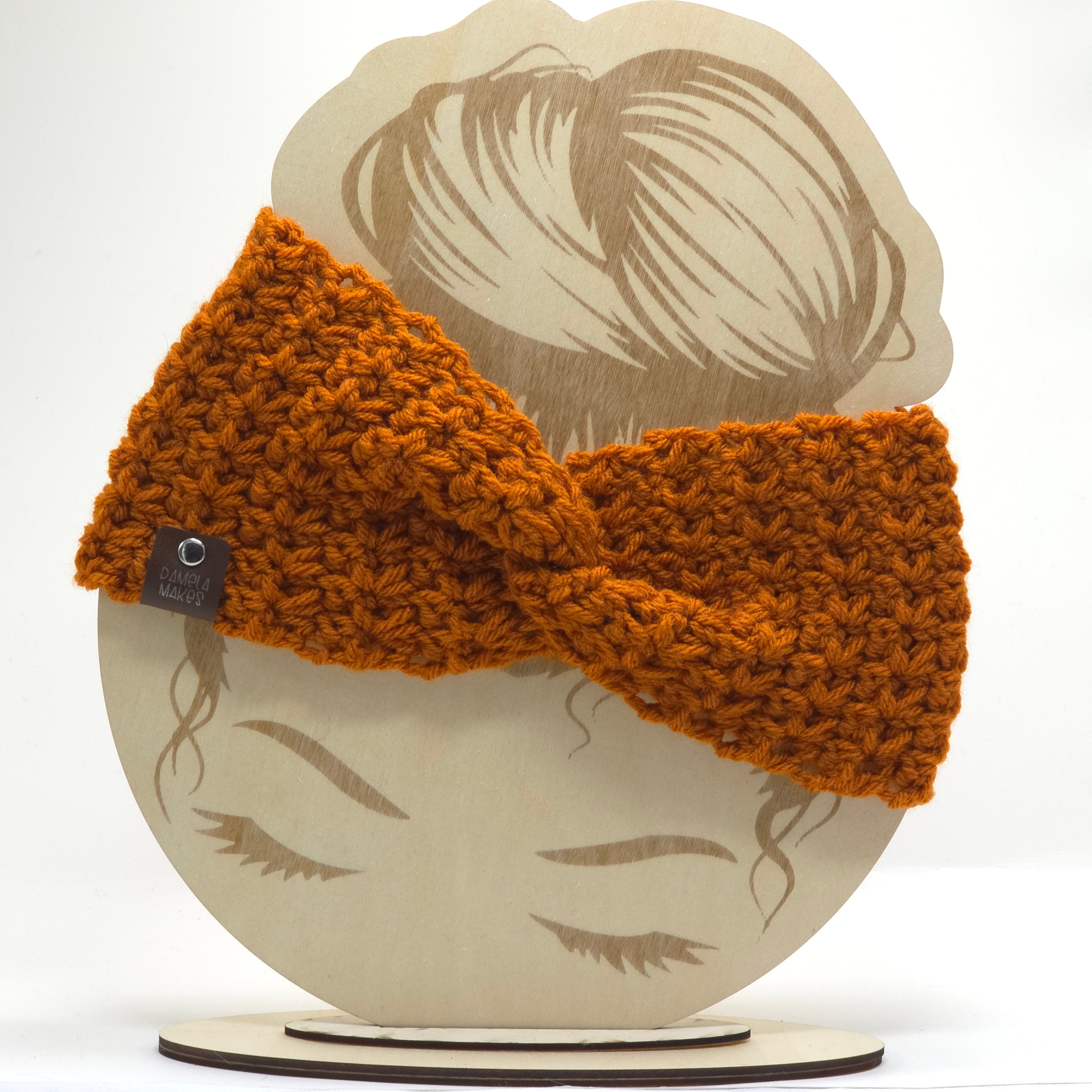 Crochet Headband Earwarmer Textured Rust