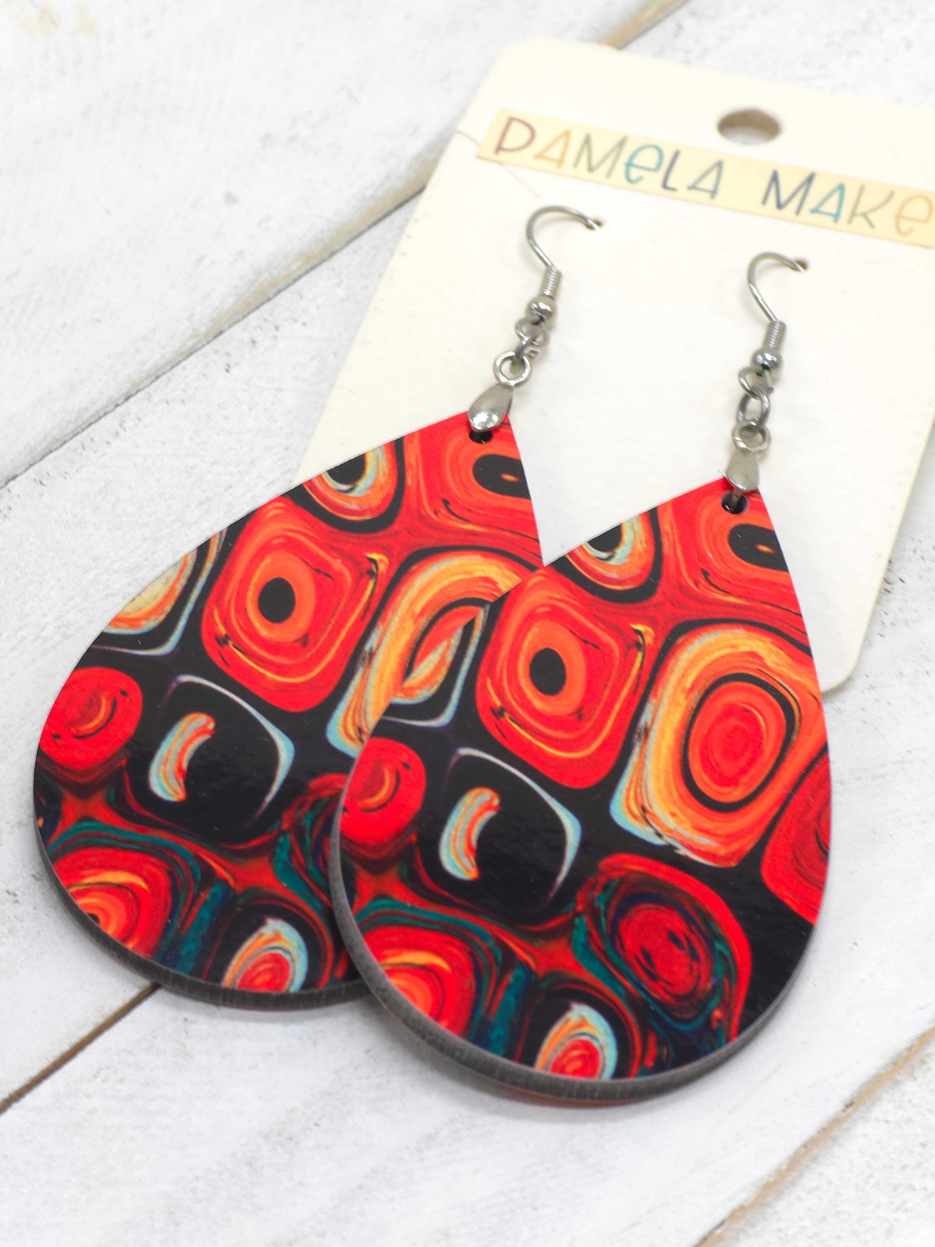 Earrings - Geometric fire