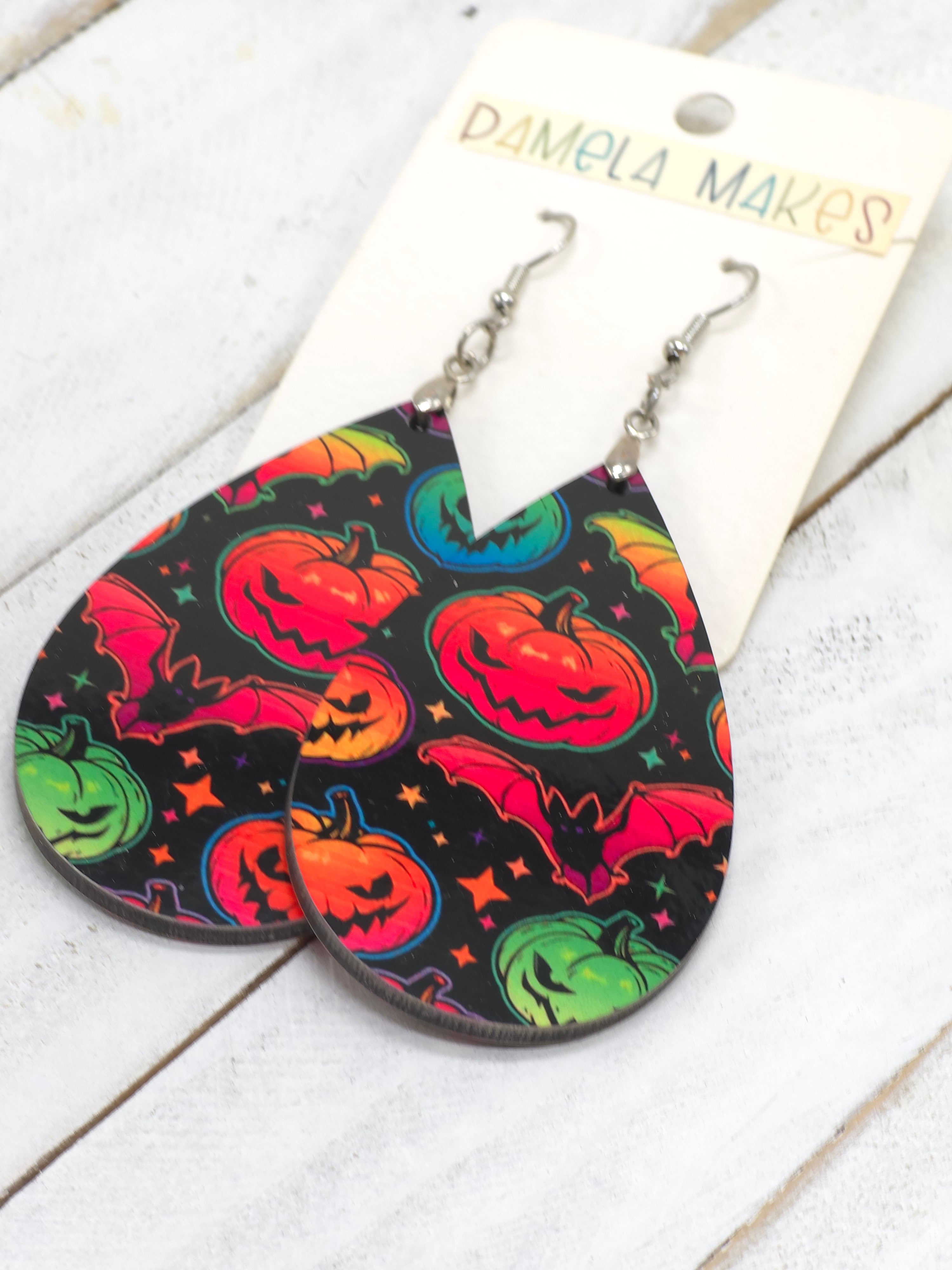 Earrings - Rainbow Pumpkins
