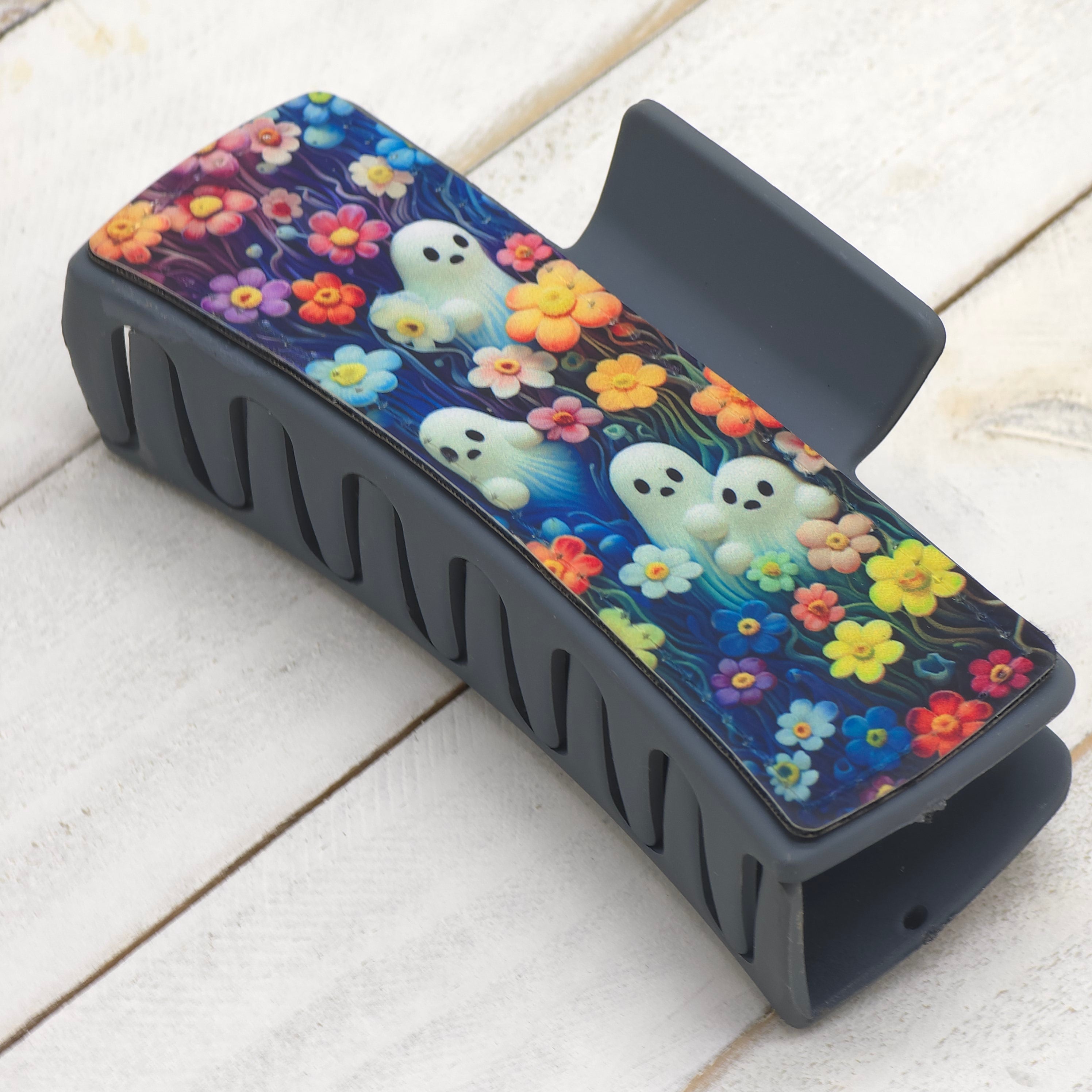 Hair Clip : Ghosts & Flowers