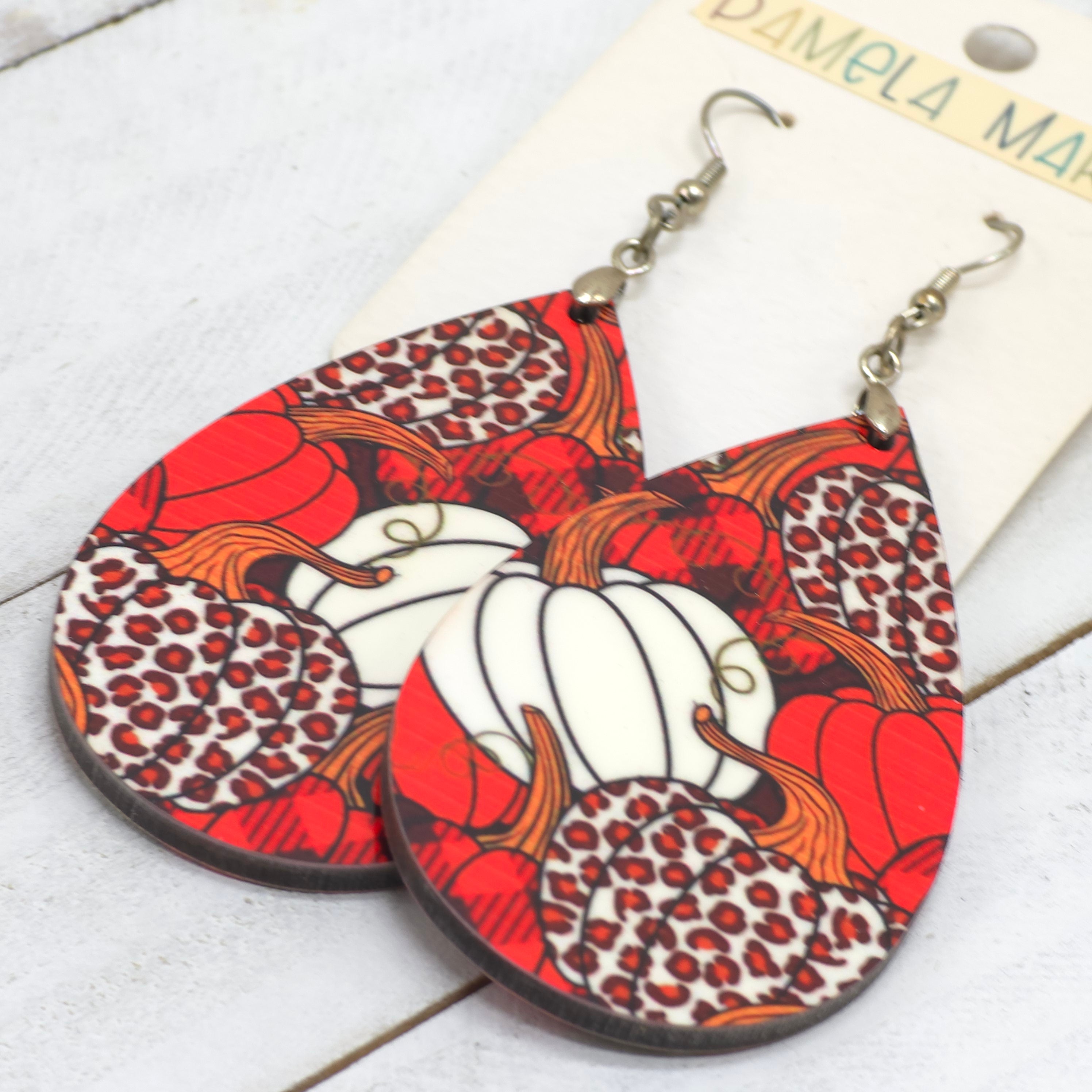 Earrings -Leopard Pumpkins