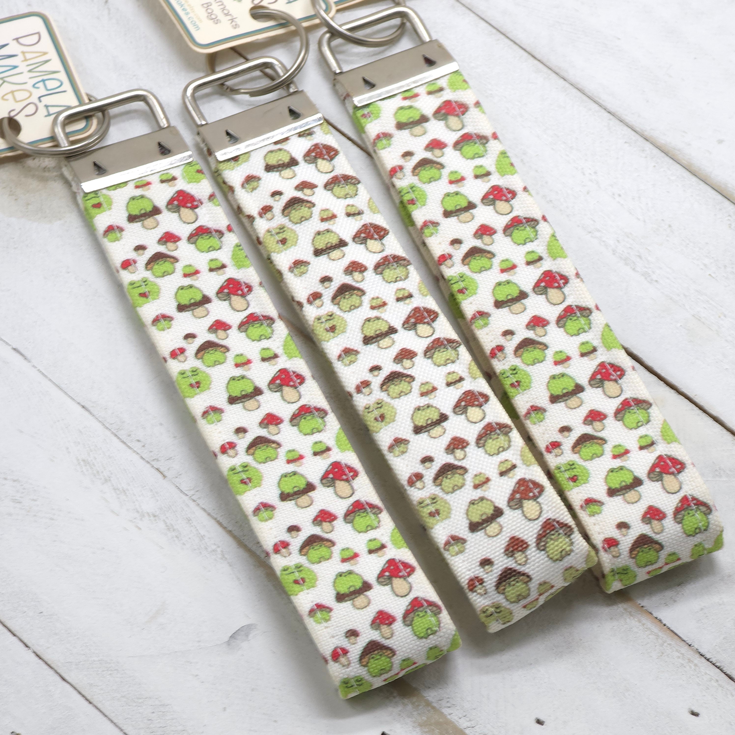 Key Fob - Frogs & Mushrooms