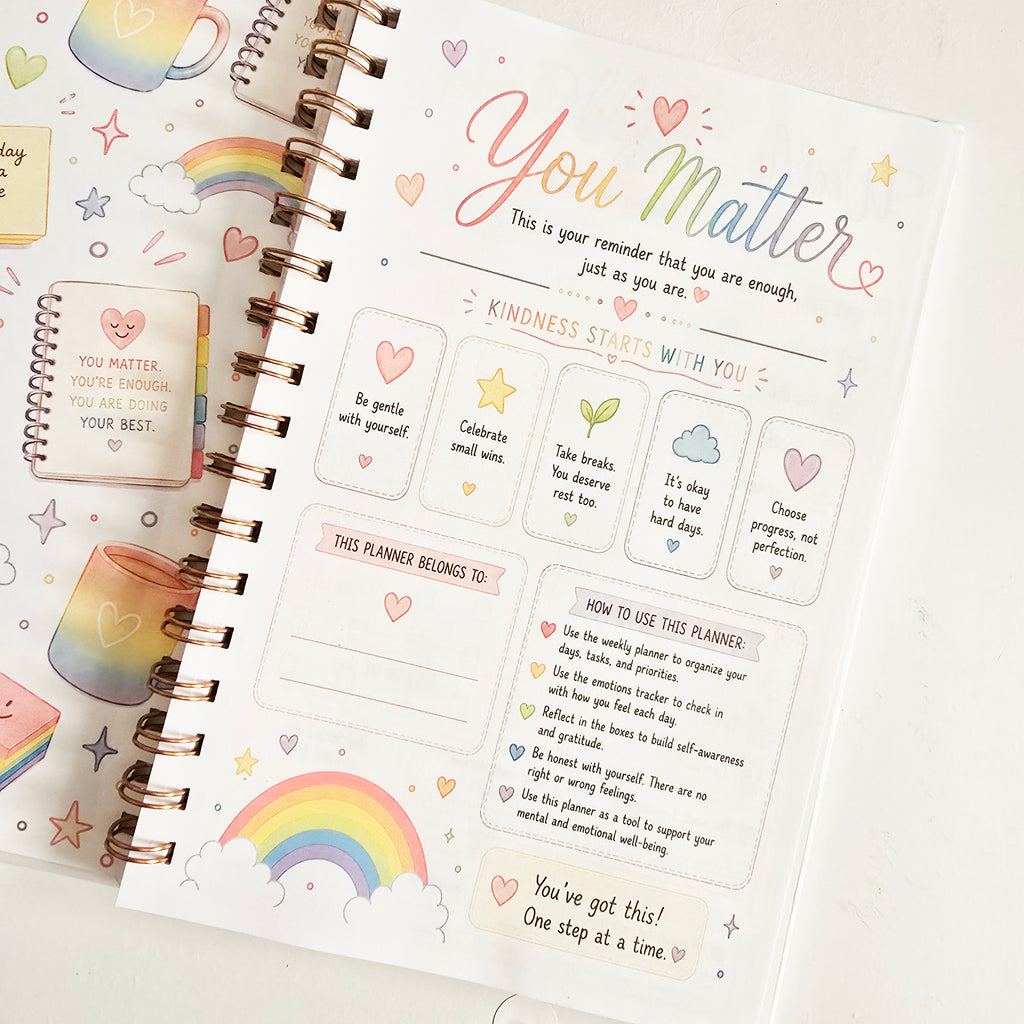 Be Kind Weekly Planner & Emotions Tracker Journal | 6x9