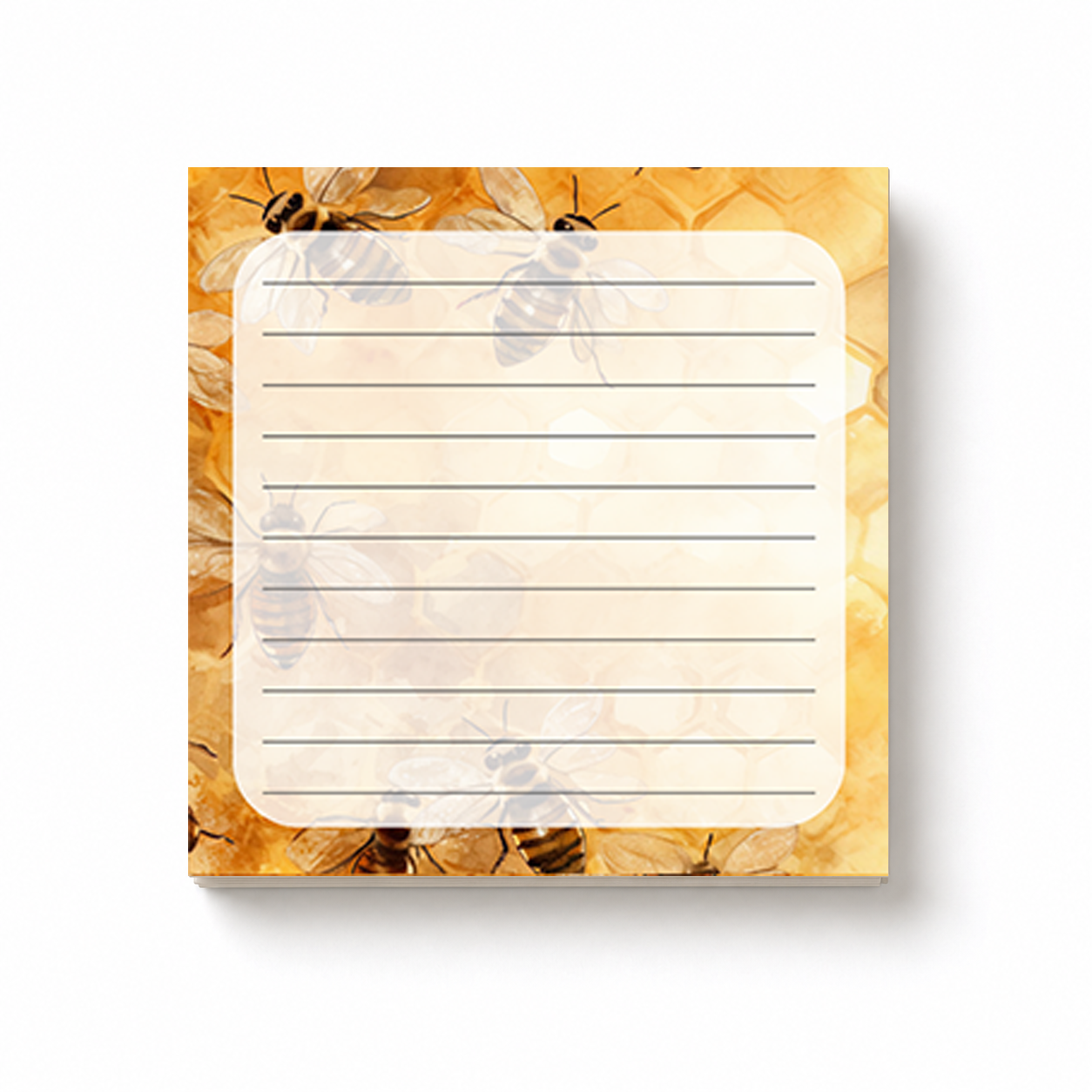 Honeybee Bees & Honey Notepad | 4x4