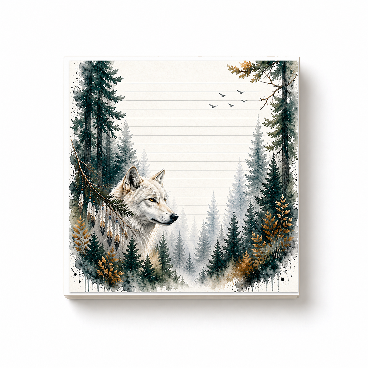 Spirit Wolf Lined Notepad | 4x4