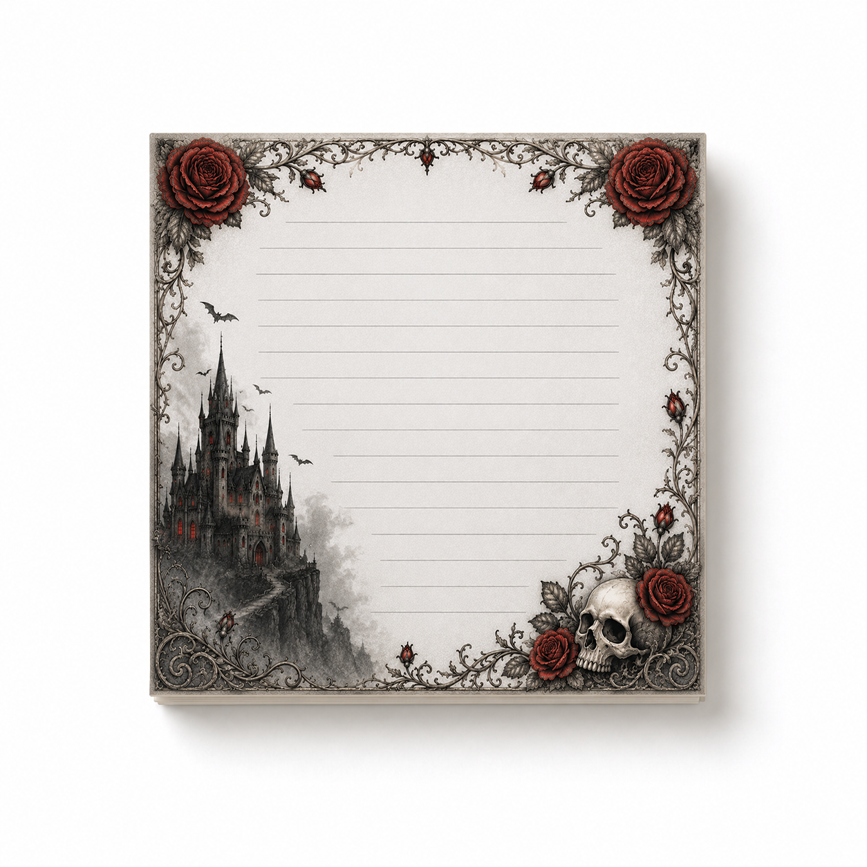 Gothic Romance Castle Lined Notepad | 4x4