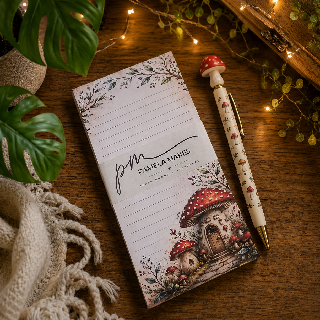 Woodland Mushroom 4x8 Notepad