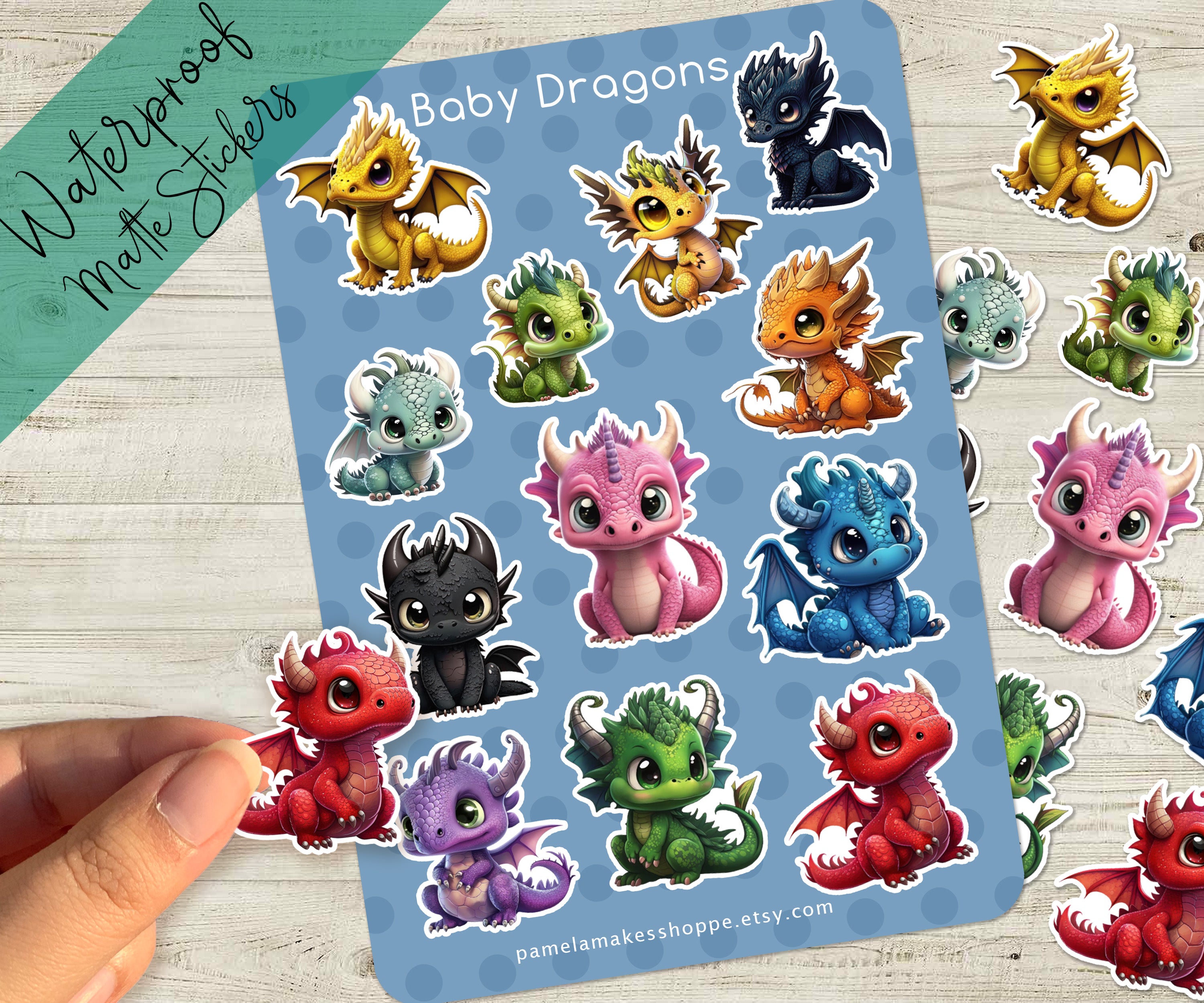 Sticker Sheet Baby Dragons