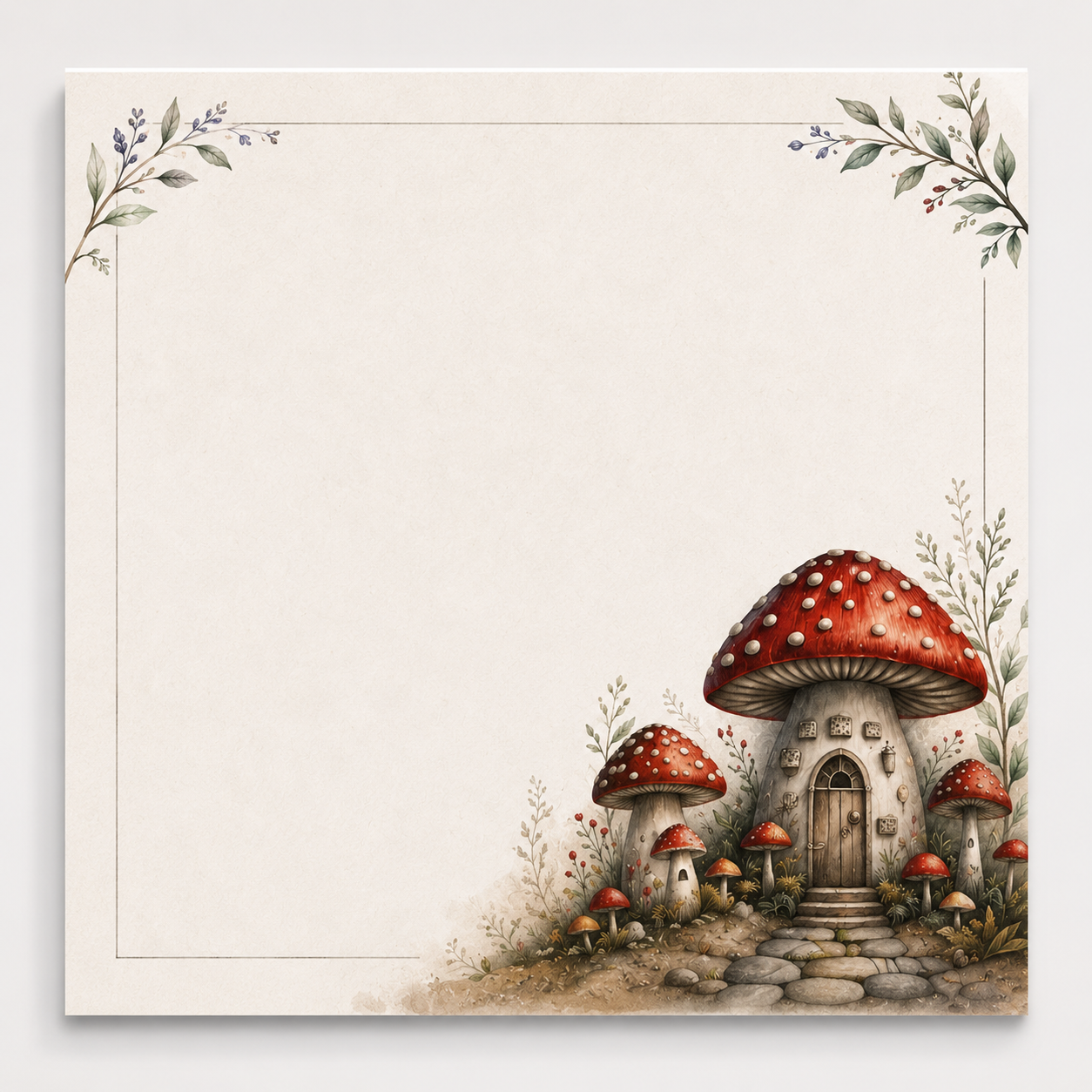 Woodland Mushroom 4x4 Notepad