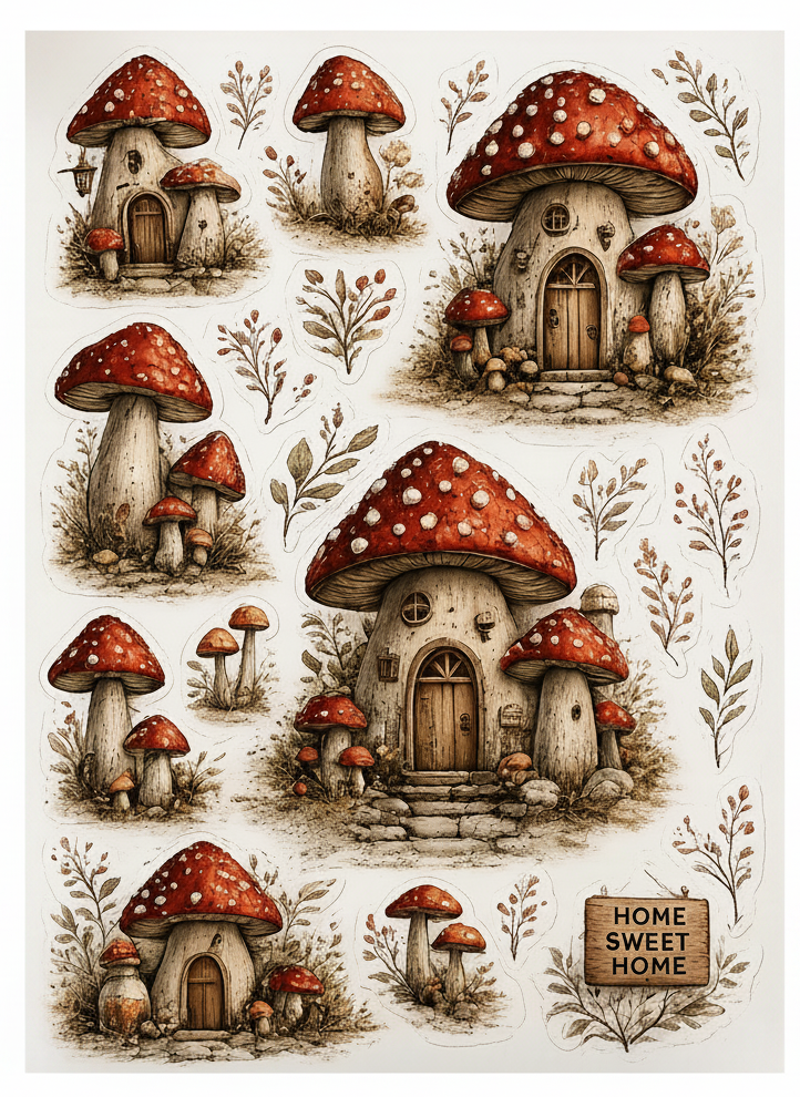 Woodland Mushroom Sticker Sheet