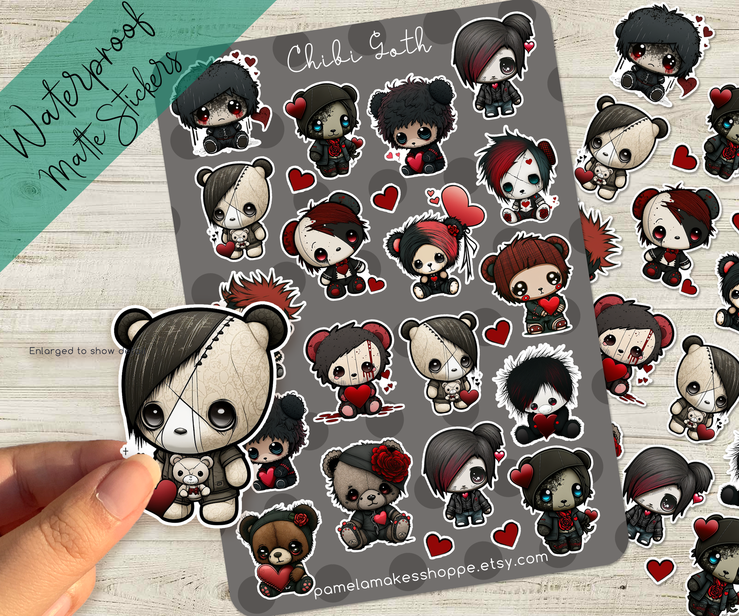 Sticker Sheet Chibi Goth