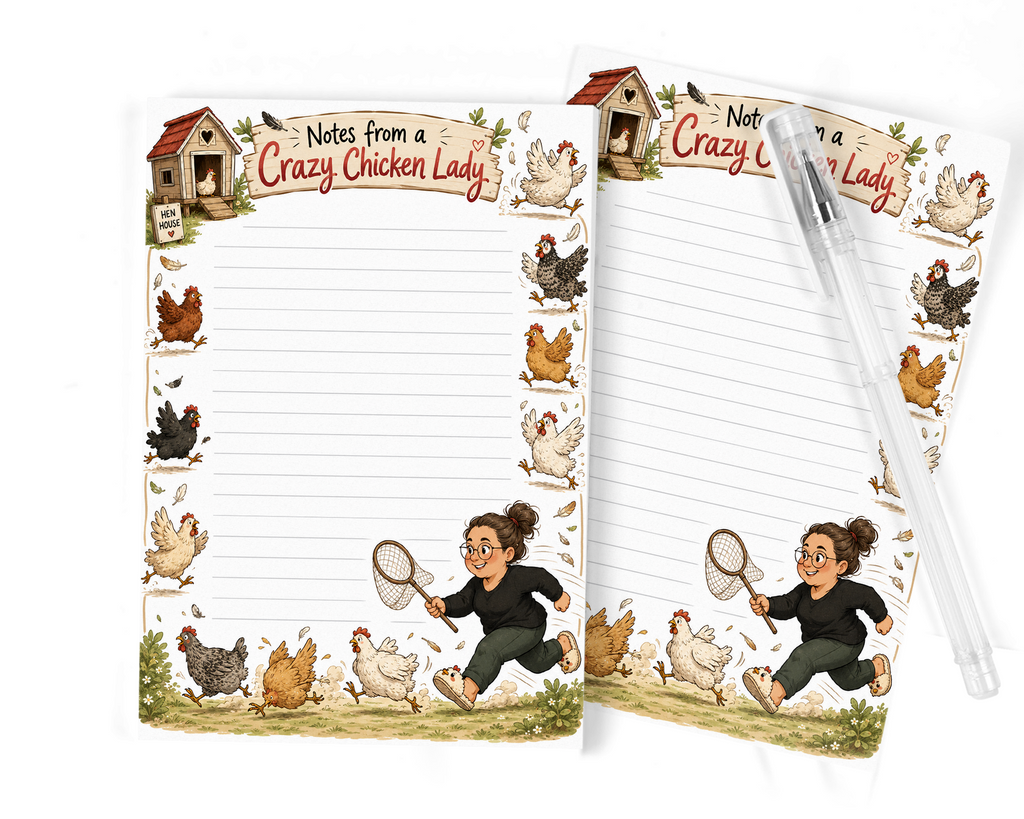 Crazy Chicken Lady Notepad | 5x7