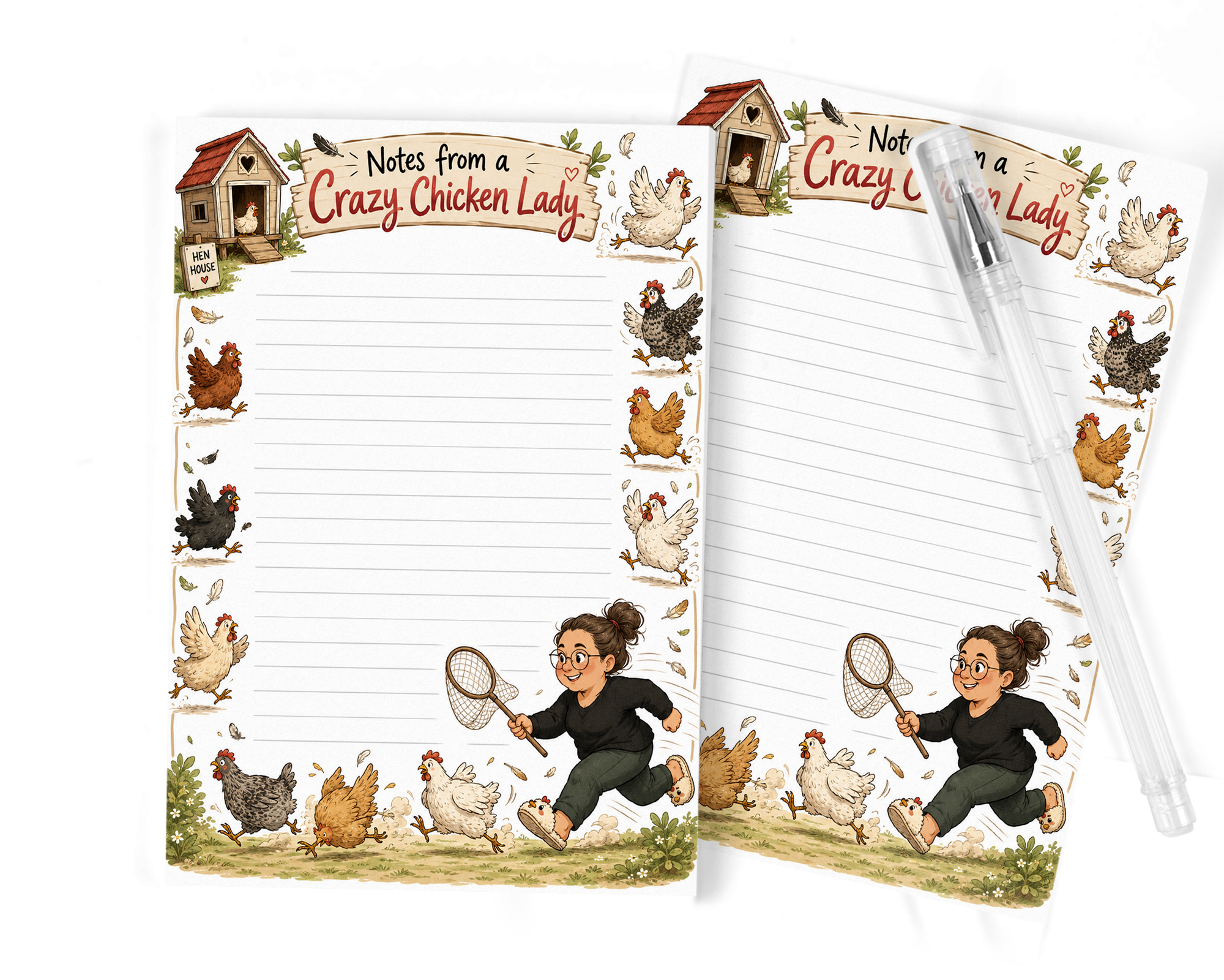 Crazy Chicken Lady Notepad | 5x7