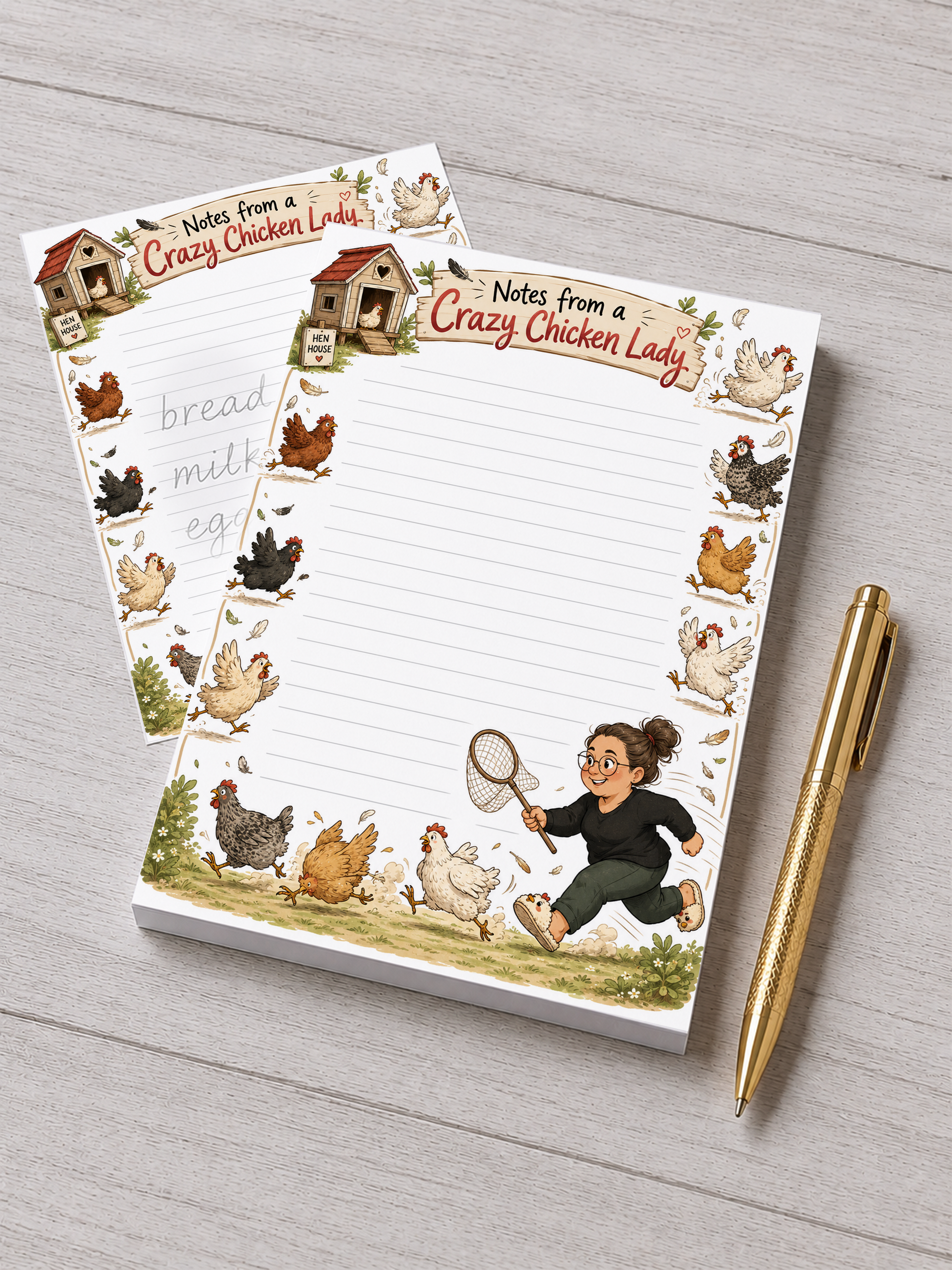 Crazy Chicken Lady Notepad | 5x7