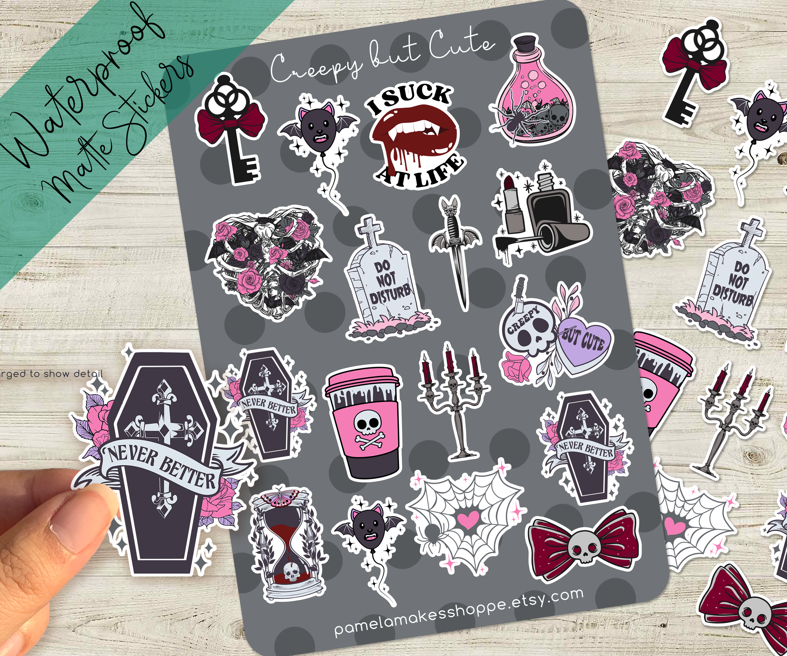 Sticker Sheet Creepy but Cute