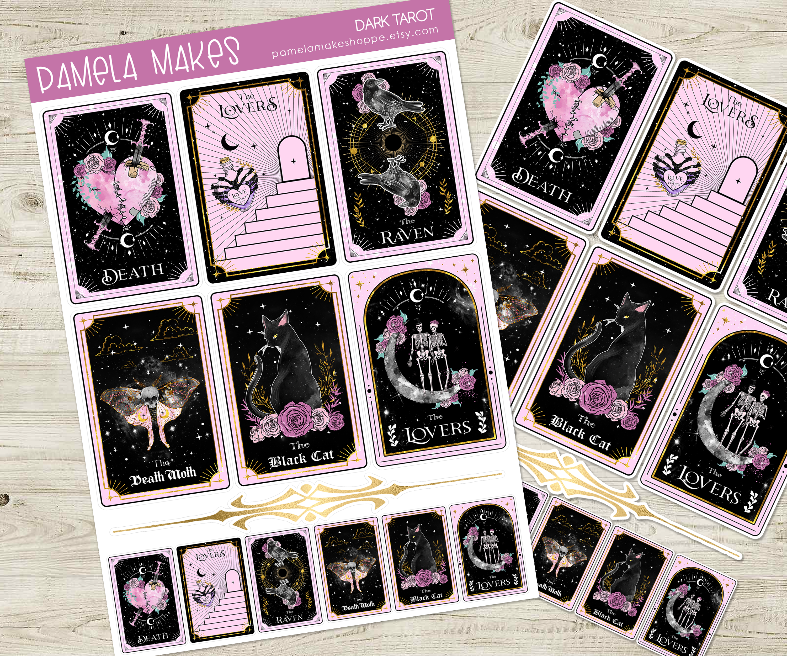 Sticker Sheet Dark Tarot