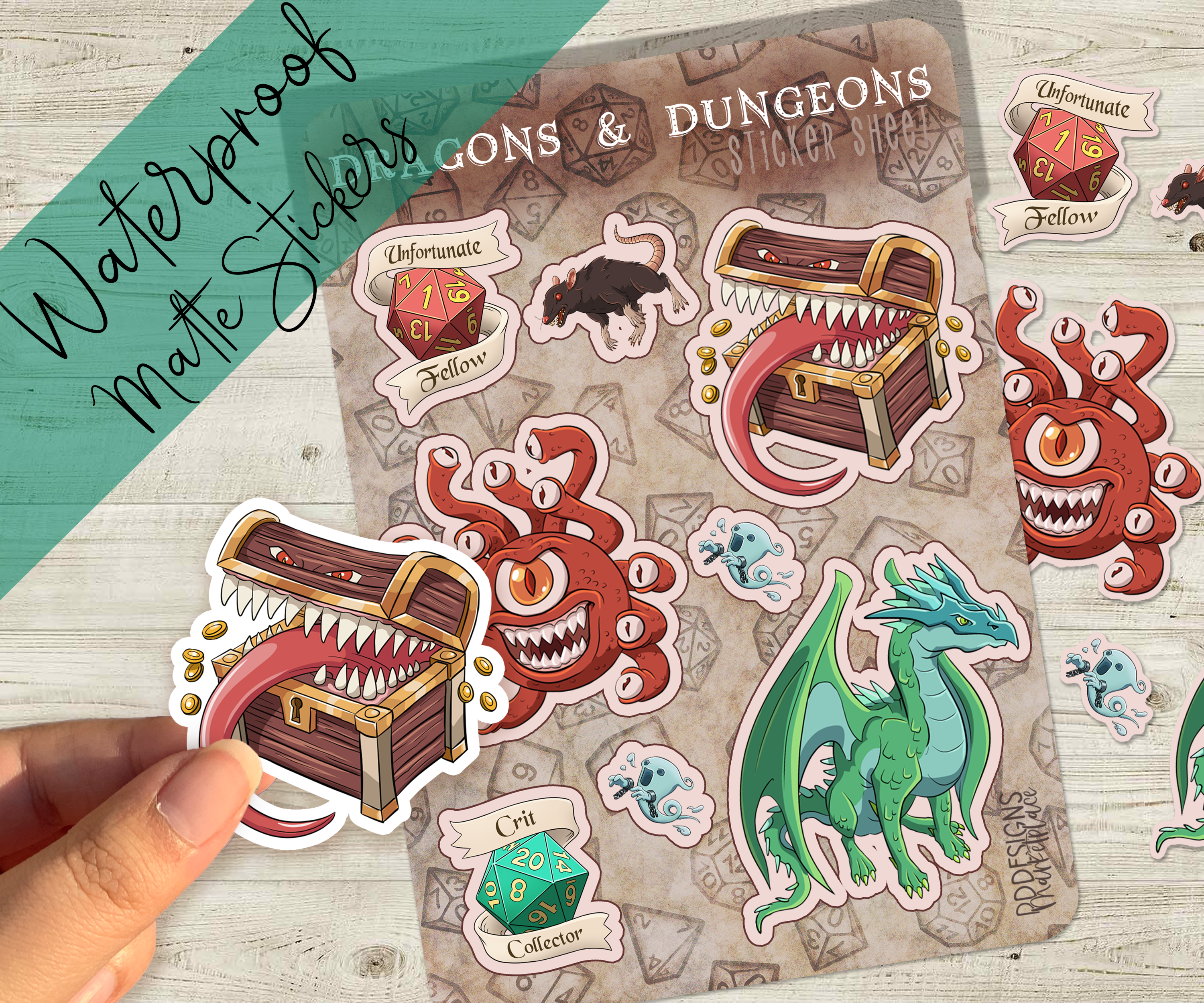 Sticker Sheet Dragons and Dungeons
