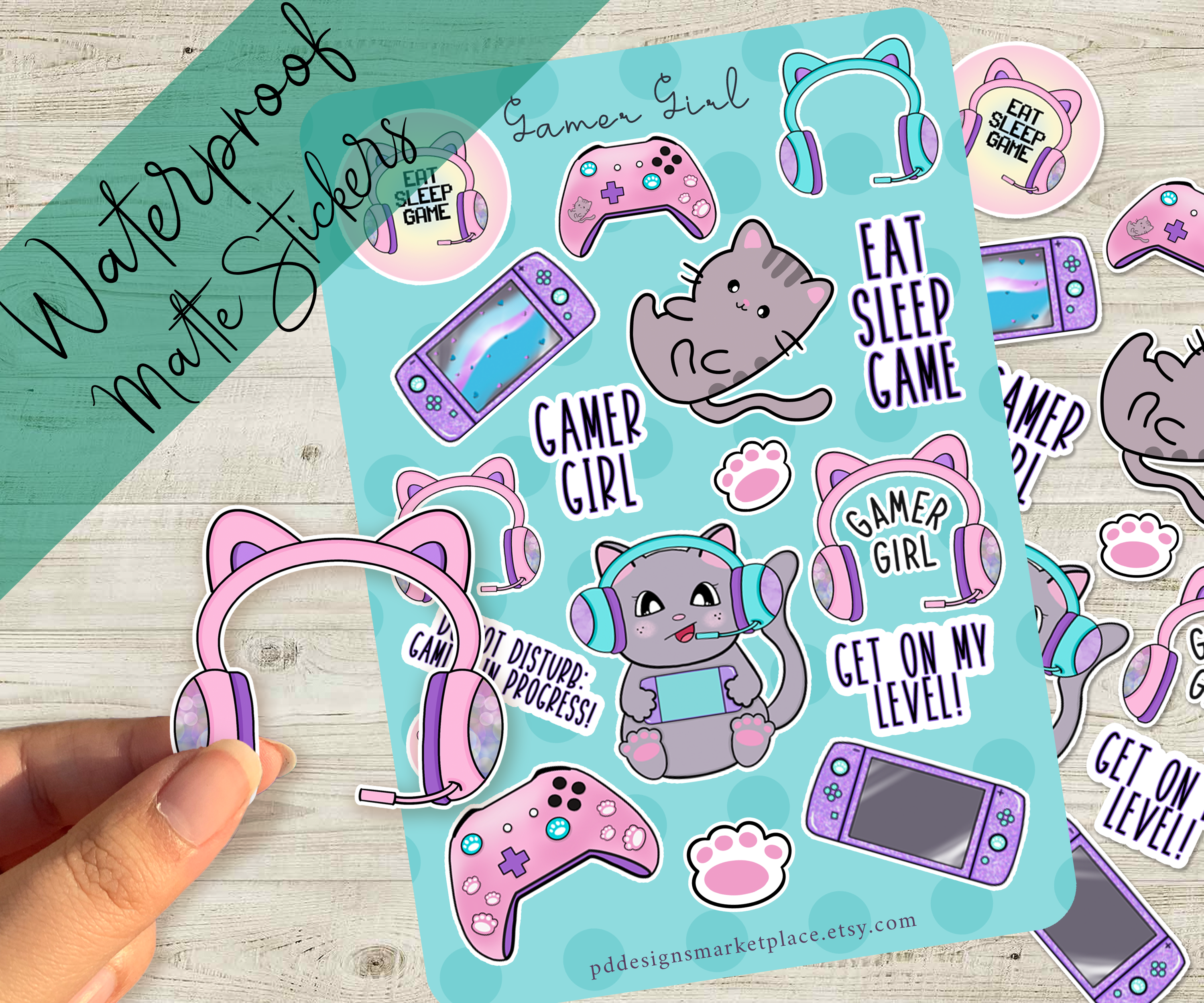Sticker Sheet Gamer Girl