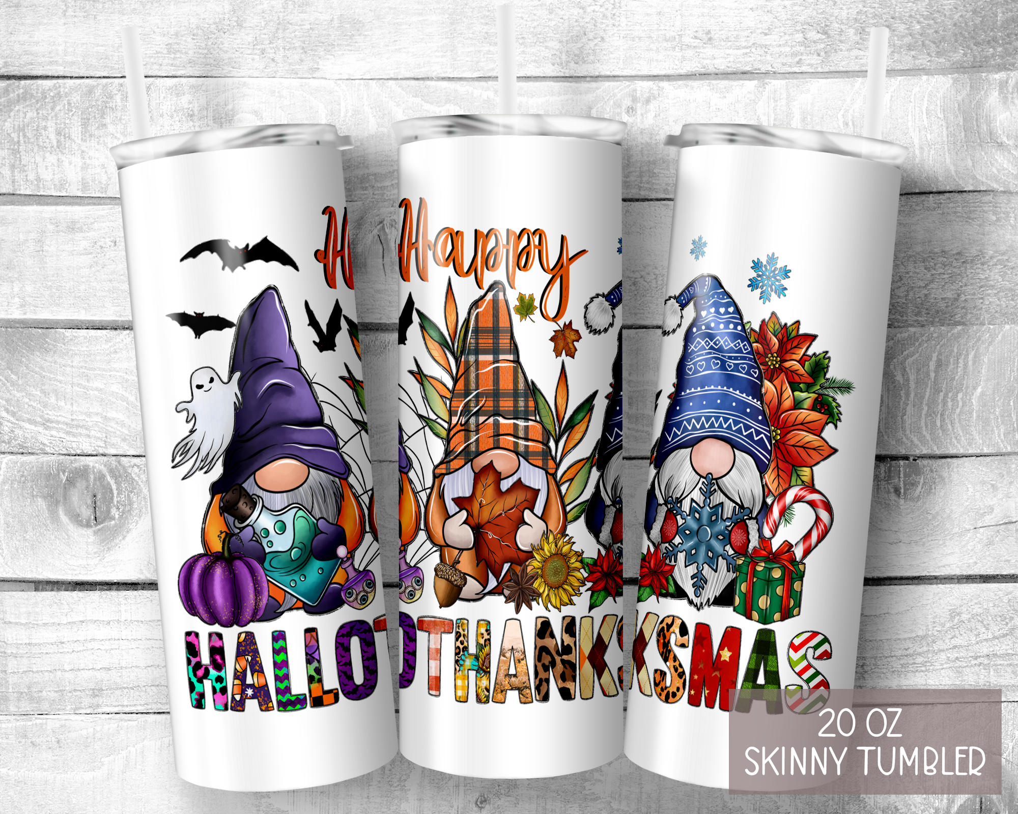 Gnomes Hallowthankmas  20 oz Tumbler