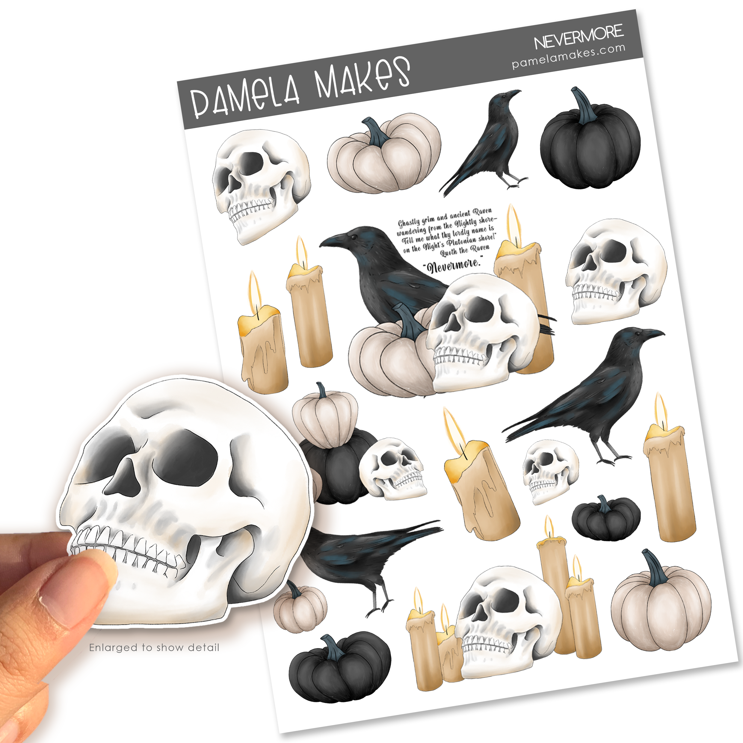 Sticker Sheet Poe Nevermore