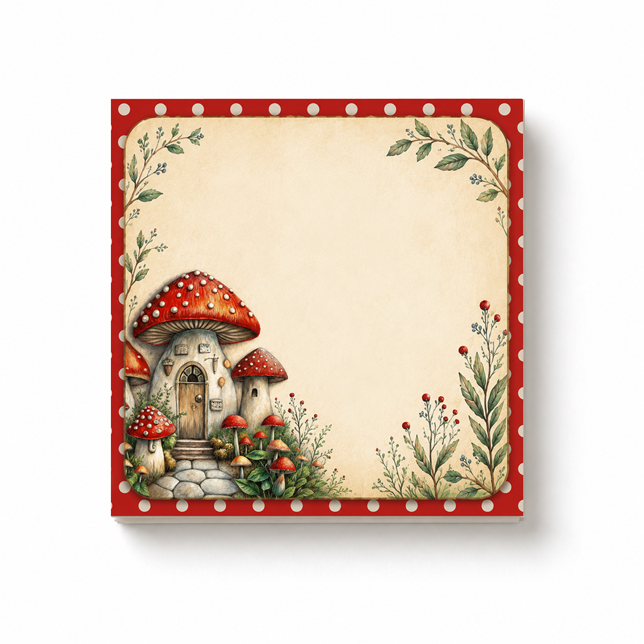 Woodland Mushroom Bordered Notepad | 4x4