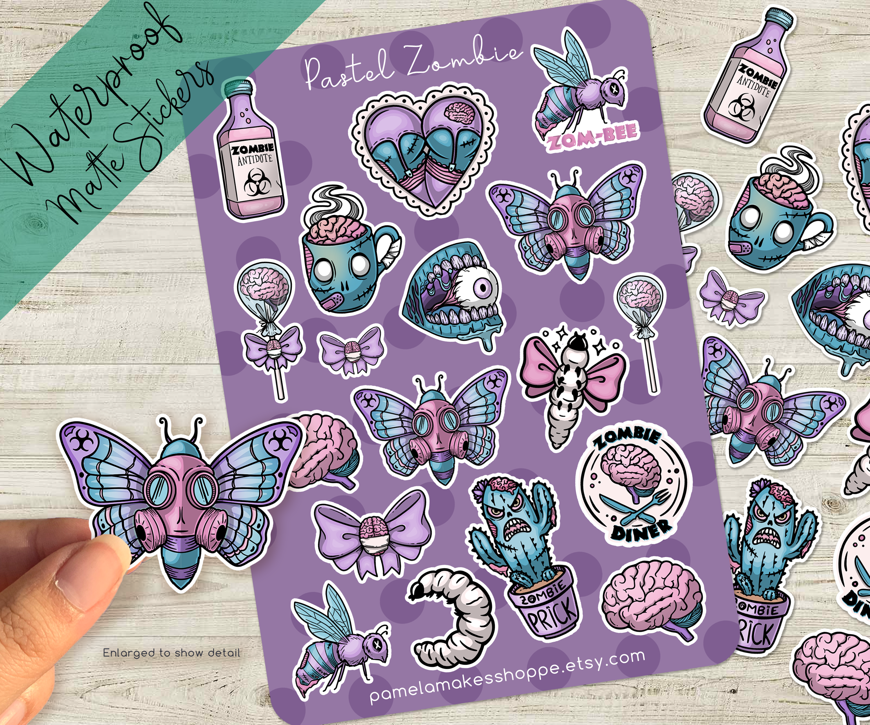 Zombies Pastel Sticker Sheet