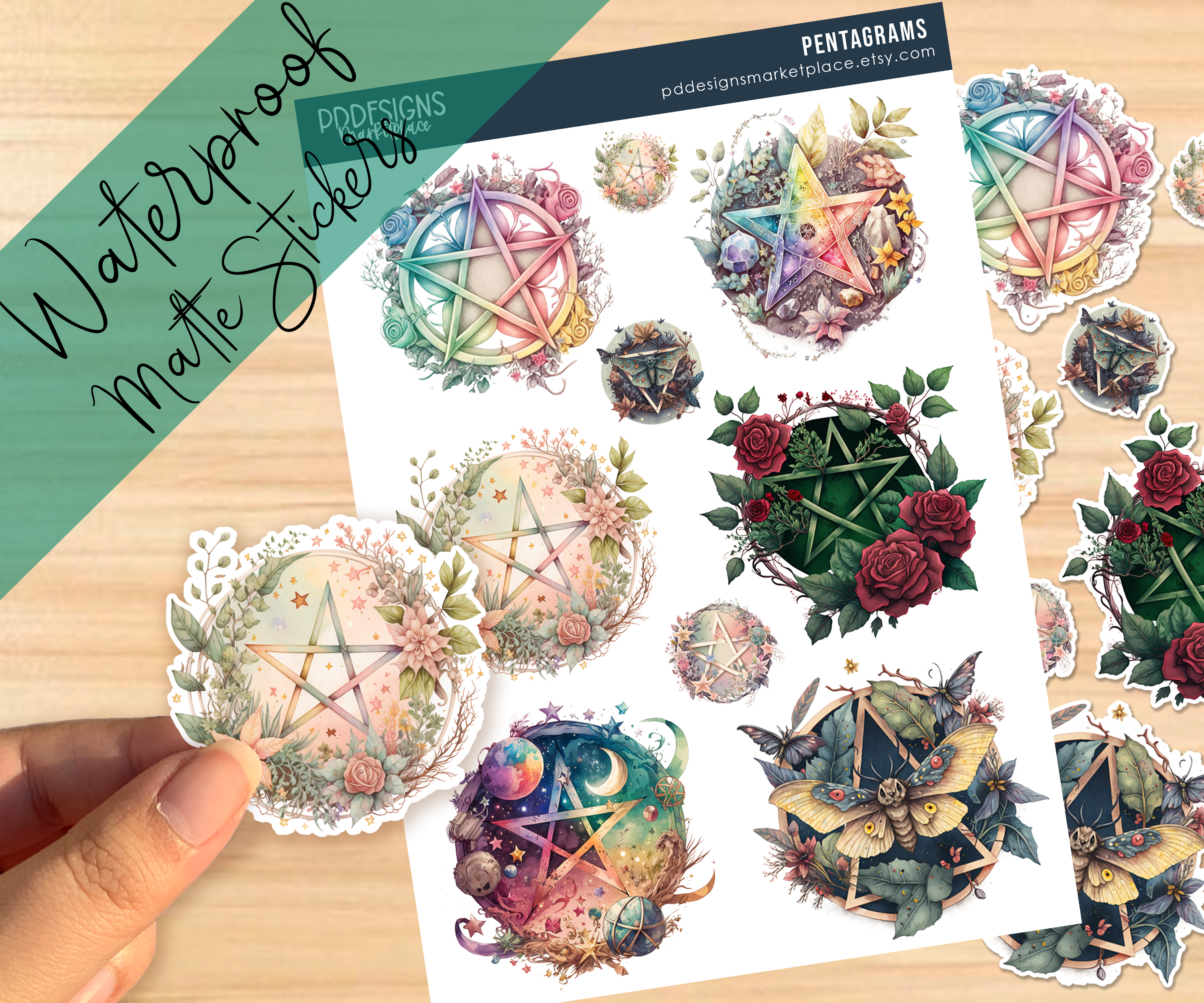 Pentagrams Sticker Sheet