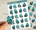 Crystals Raw Aquamarine  Sticker Sheet