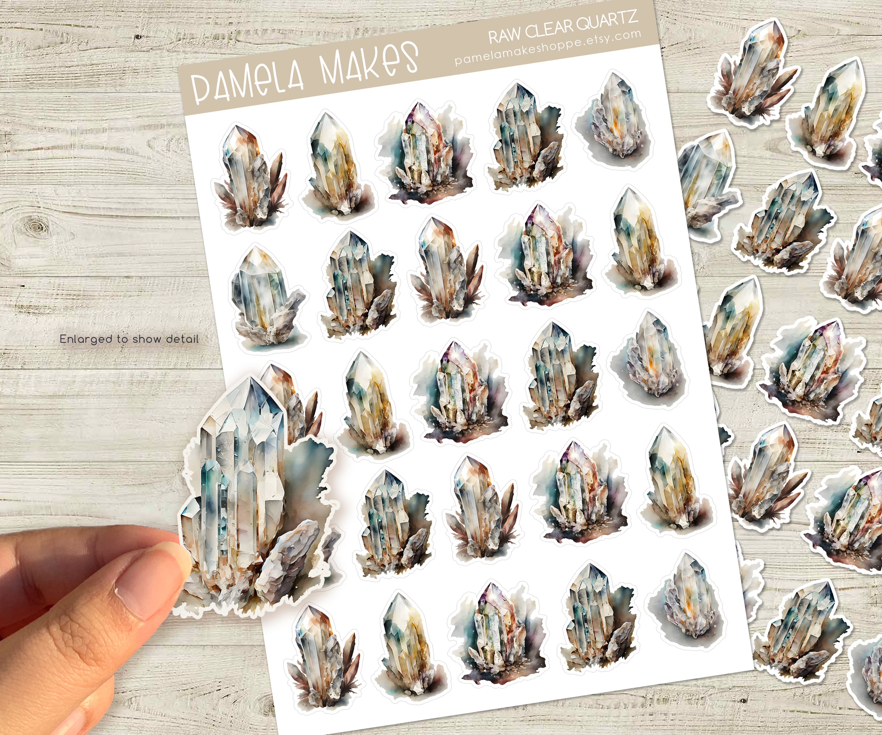 Crystals Raw Clear Quartz Sticker Sheet