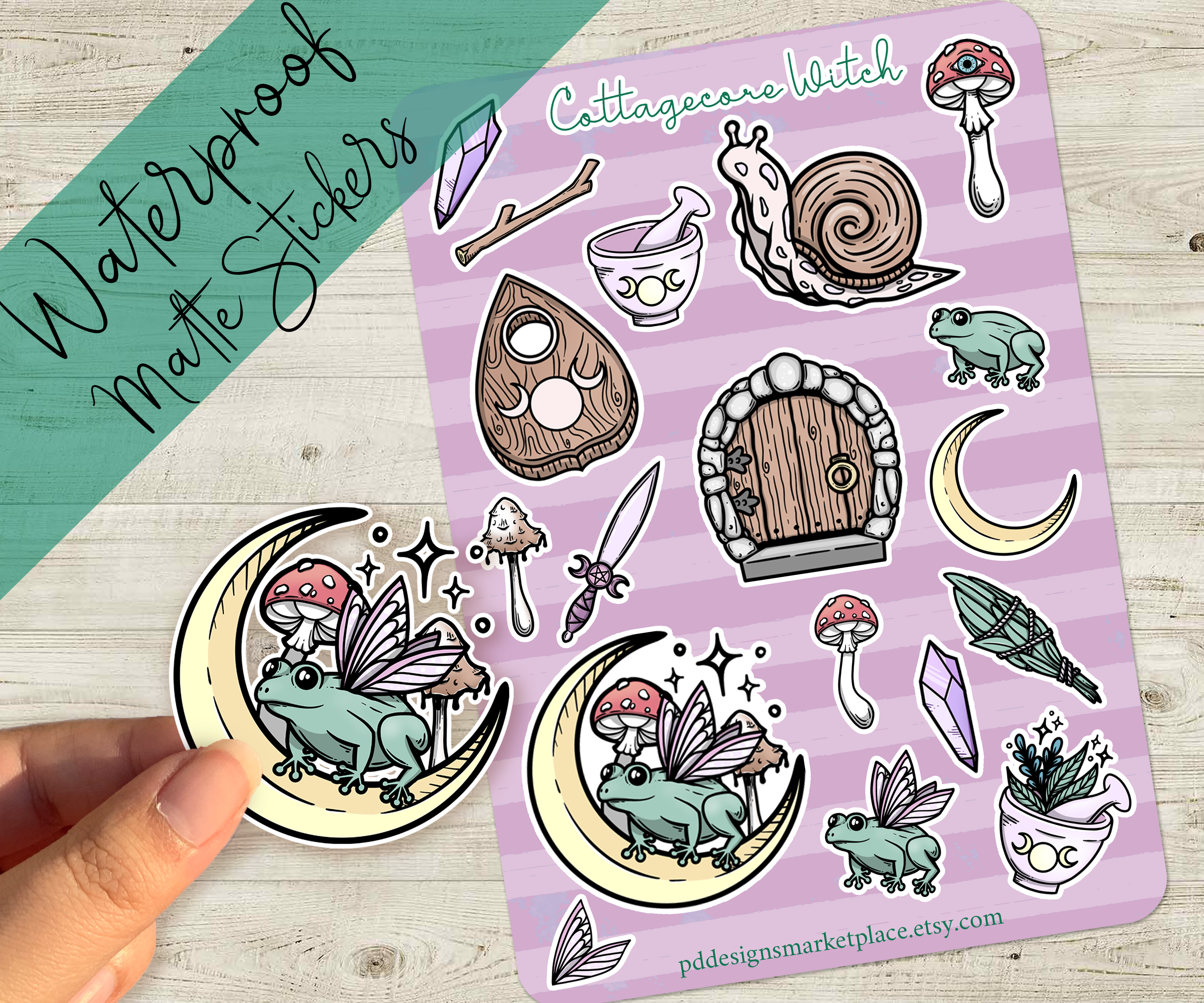 Cottage Core Witch Sticker Sheet