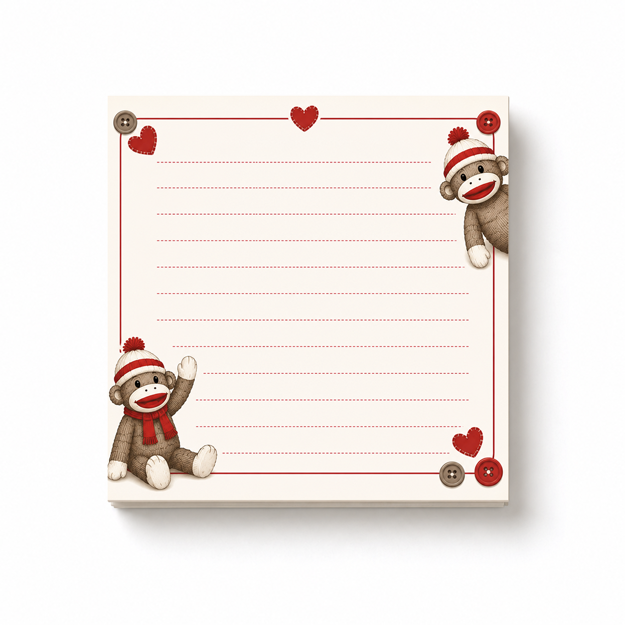 Sock Monkey Notepad | 4x4