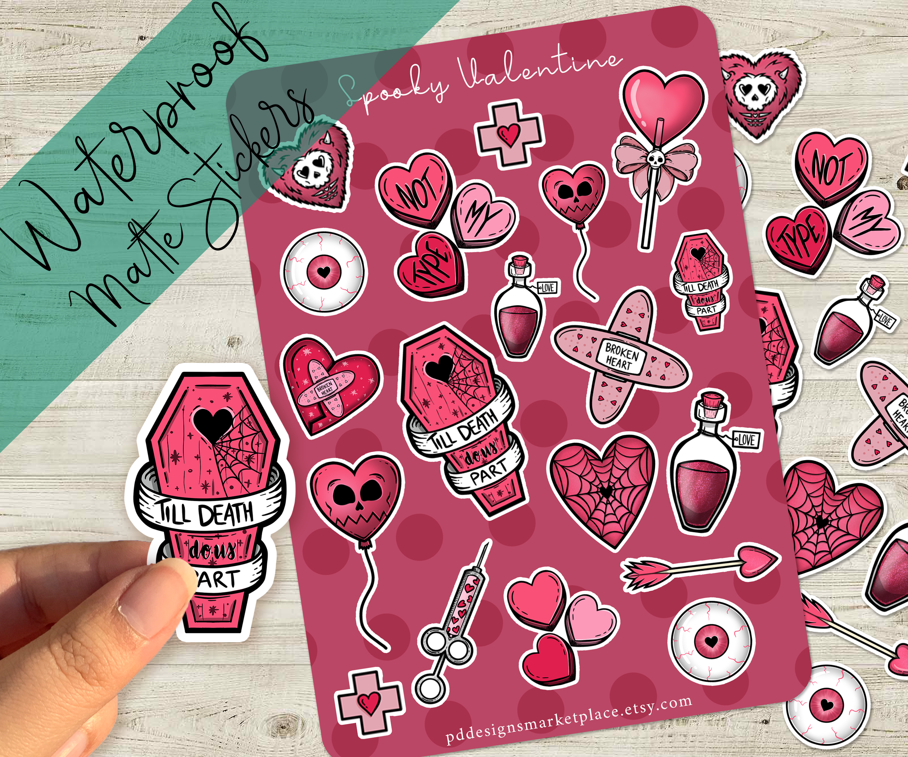 Spooky Valentine Sticker Sheet