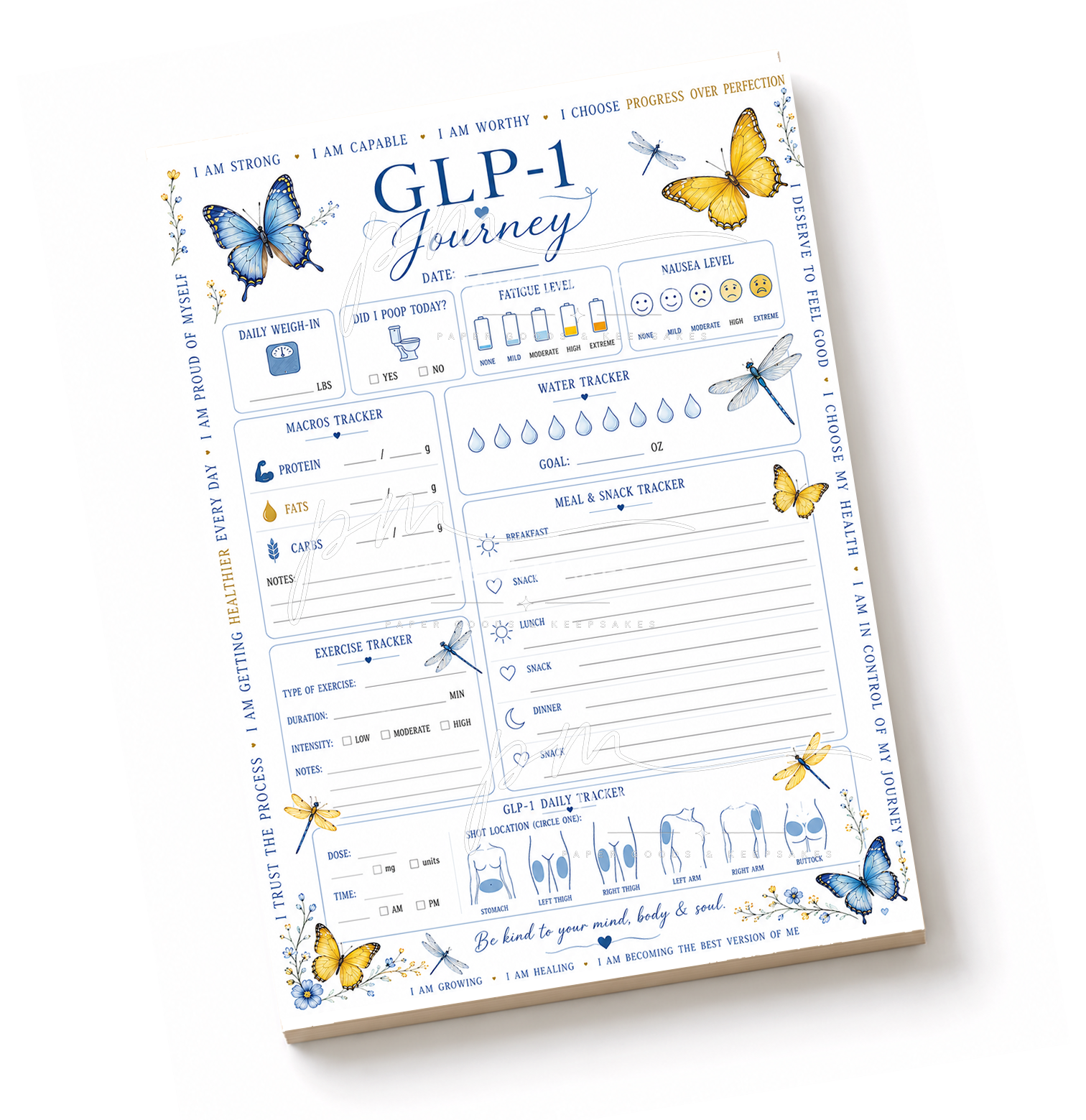 Butterflies GLP-1 Journey Planner Pad | 5x8