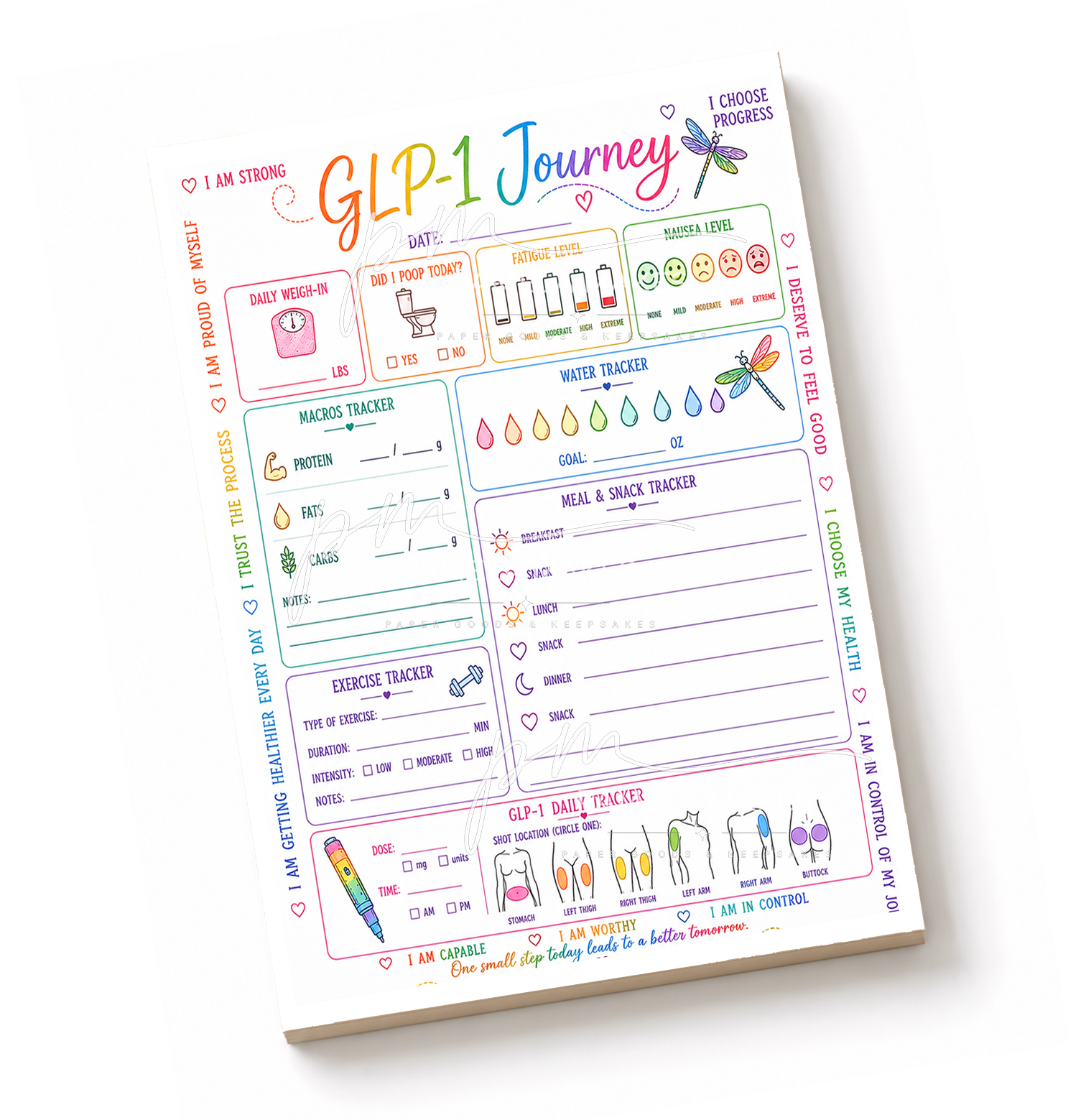 Rainbow GLP-1 Journey Planner Pad | 5x8