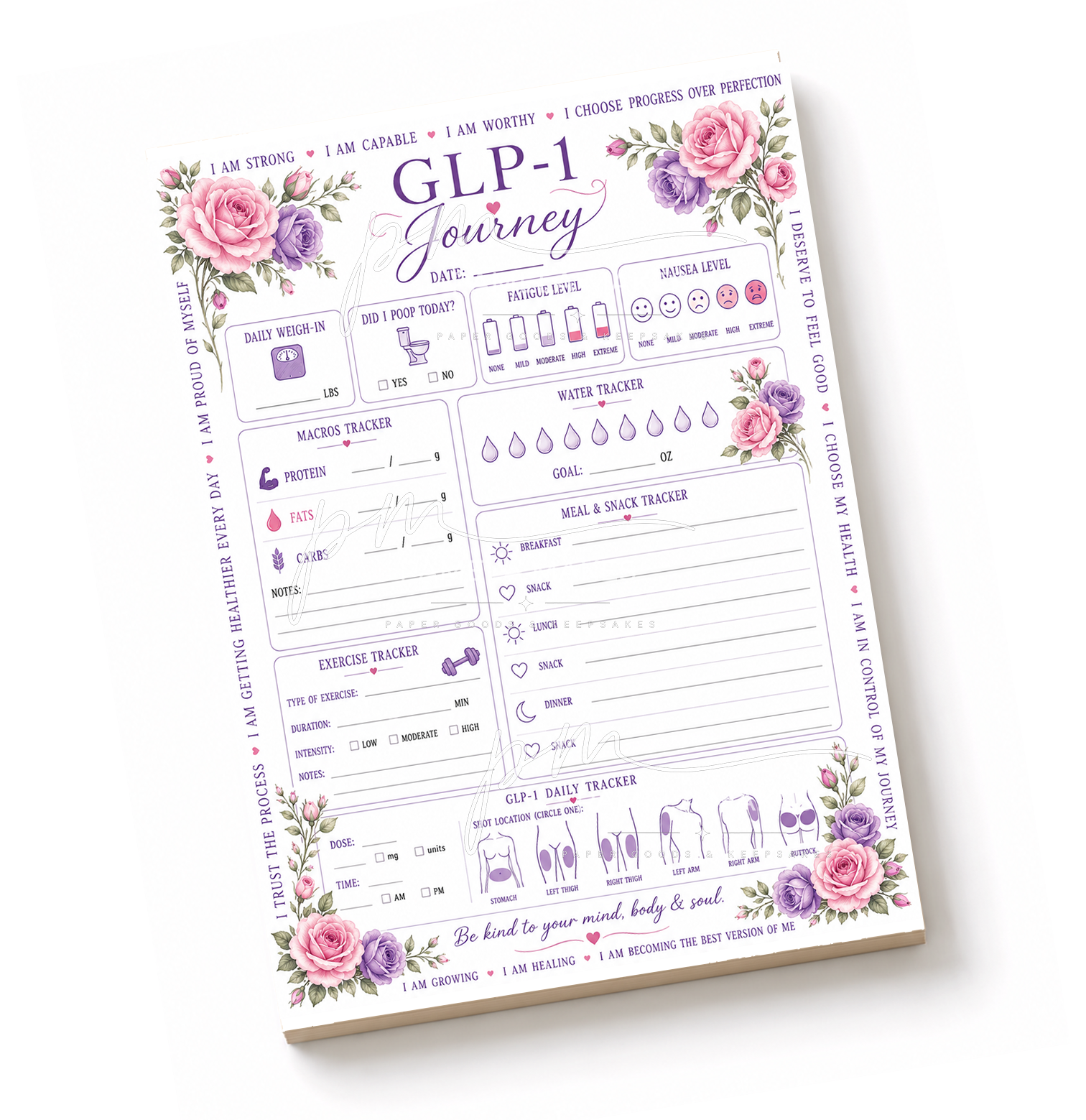 Roses GLP-1 Journey Planner Pad | 5x8
