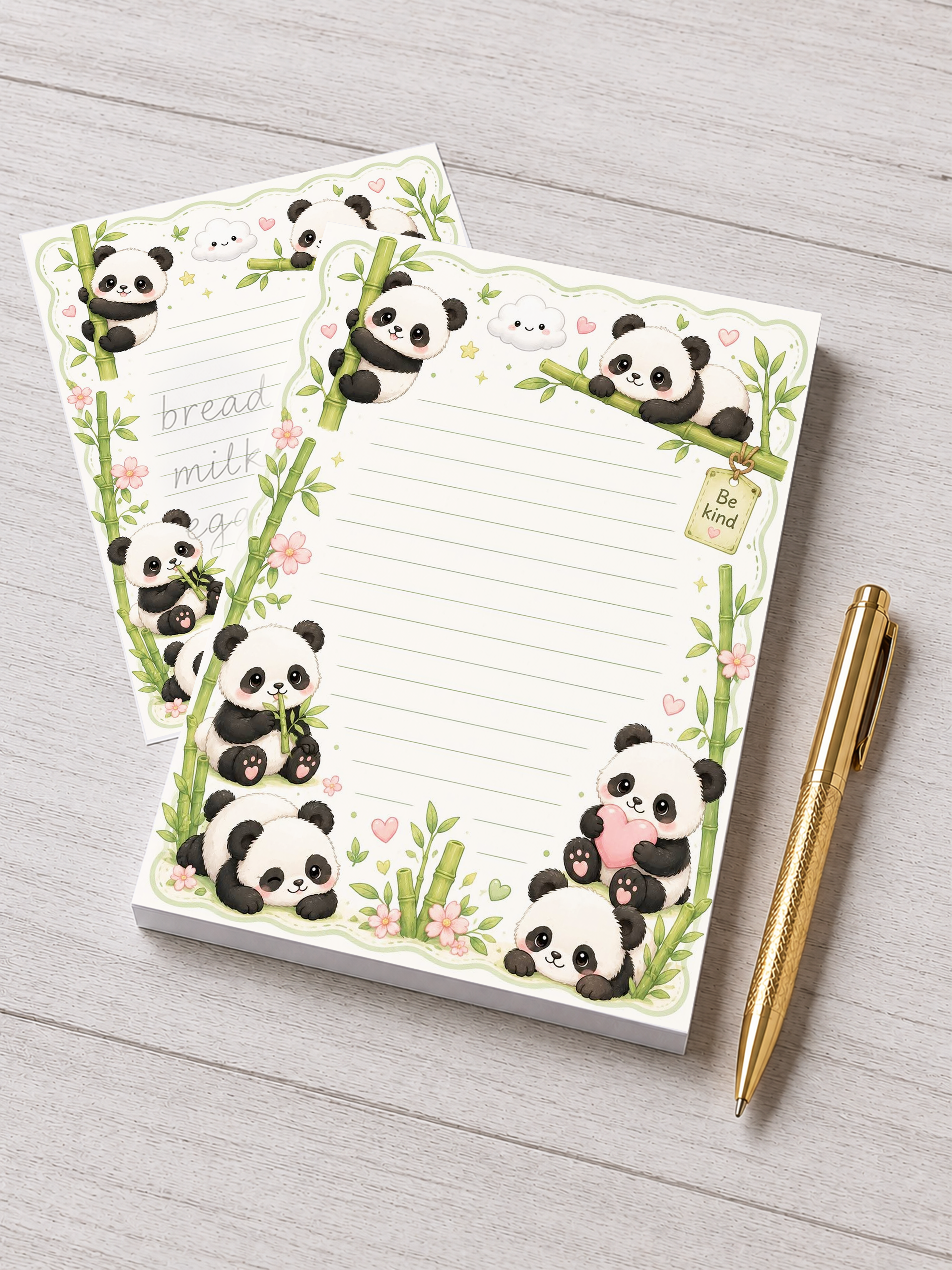 Pandas Notepad | 5x7